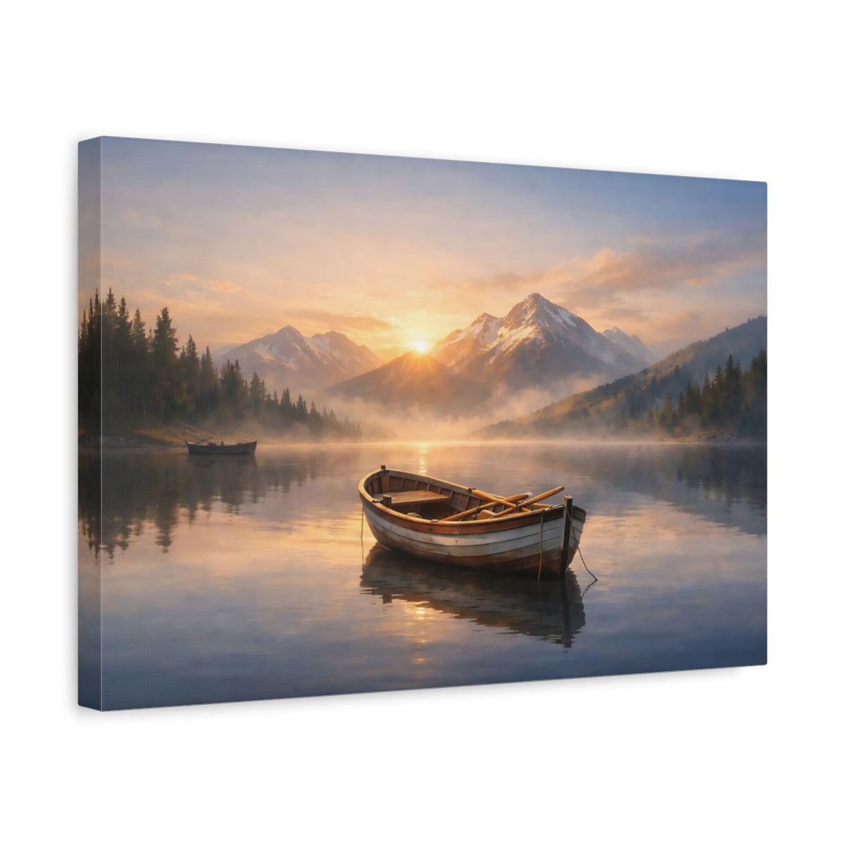 Nature Boats Rowboat - Canvas Wall Art Print