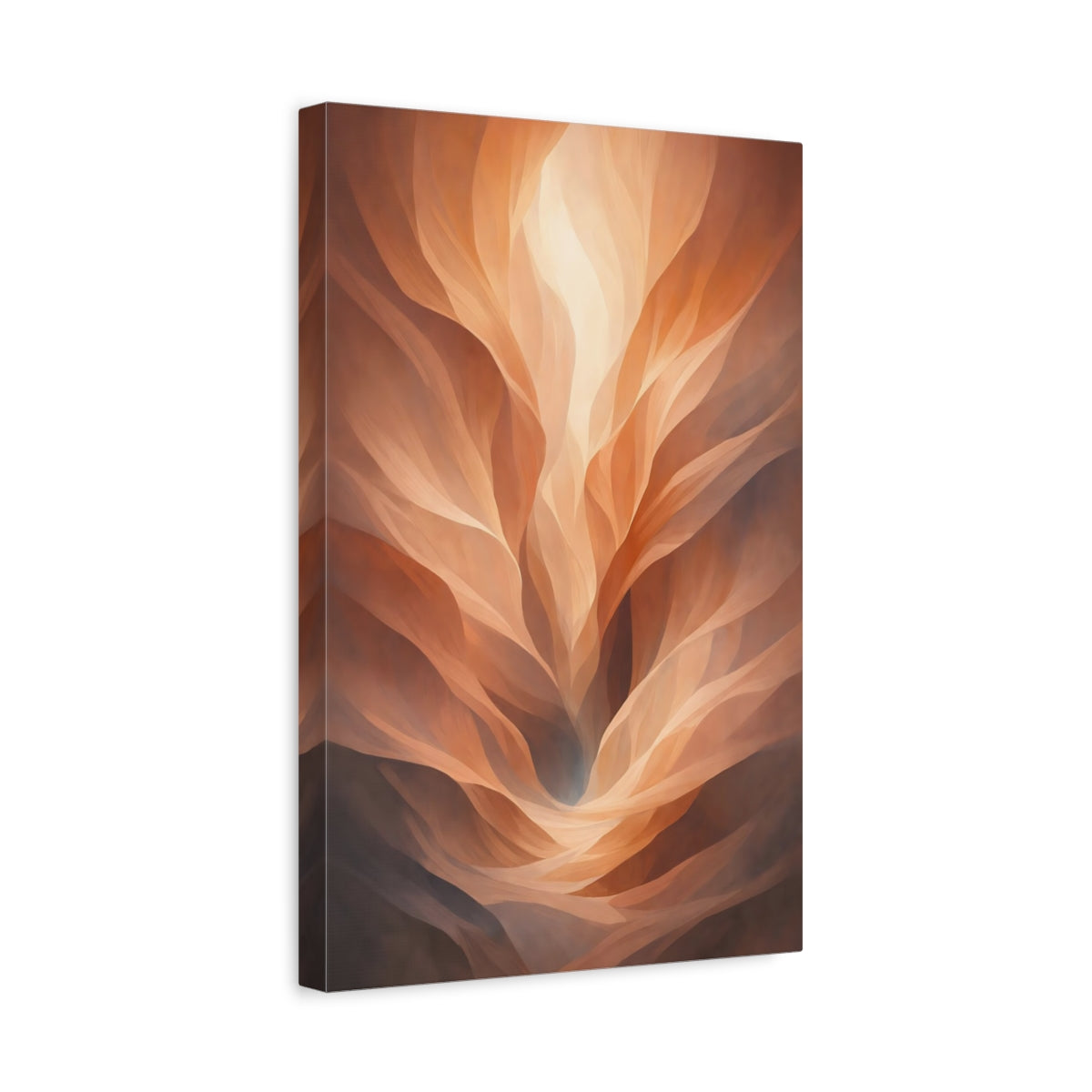 Side Mockup 4. Nature Abstract Dunes Orange And Brown shown as stretched canvas wall art