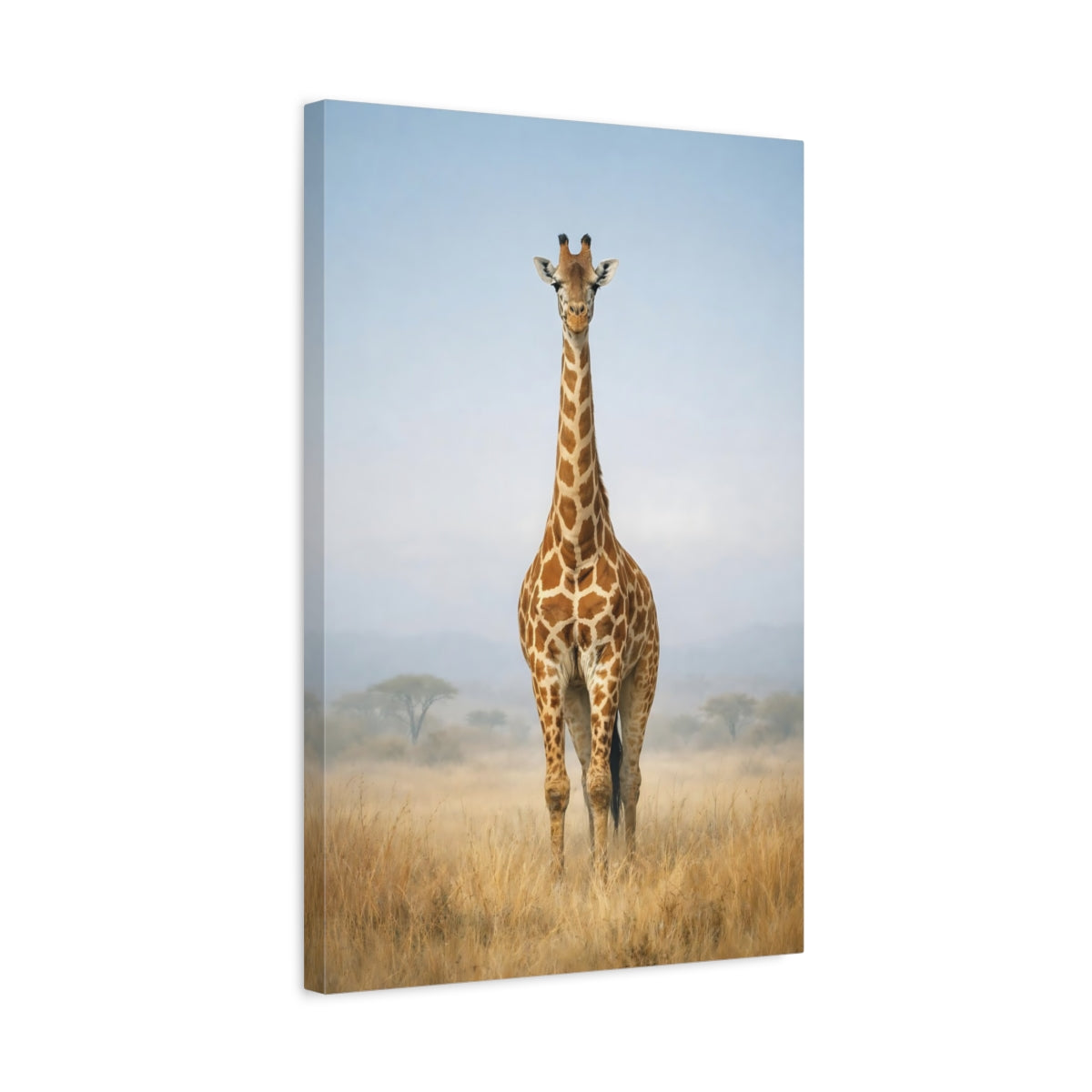 Side Mockup 3. Animals Giraffe Giraffe Wildlife shown as stretched canvas wall art