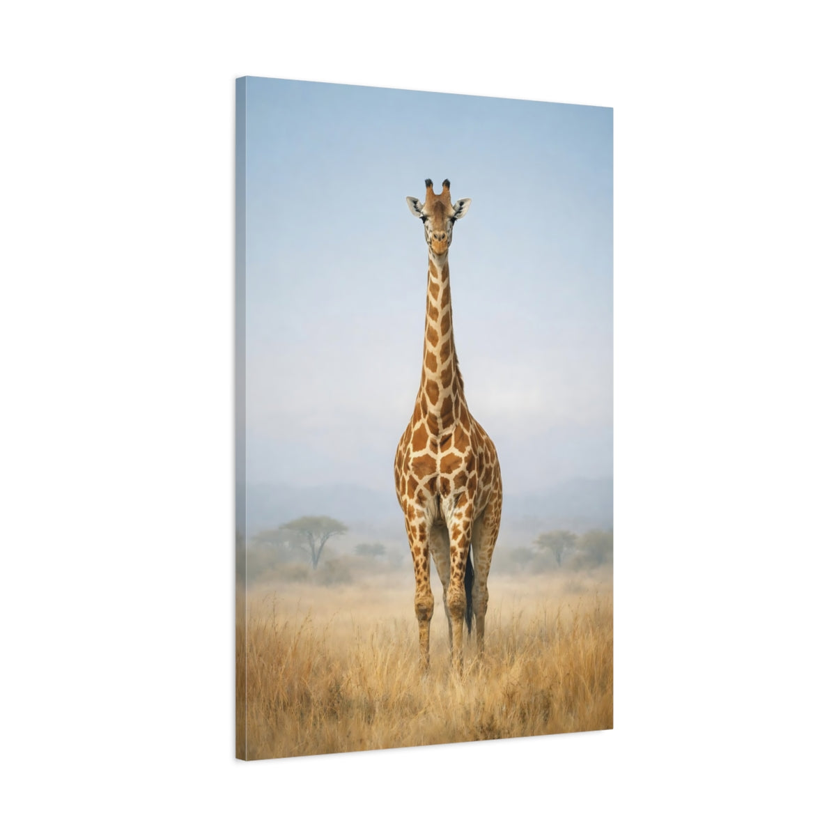 Side Mockup 1. Animals Giraffe Giraffe Wildlife shown as stretched canvas wall art