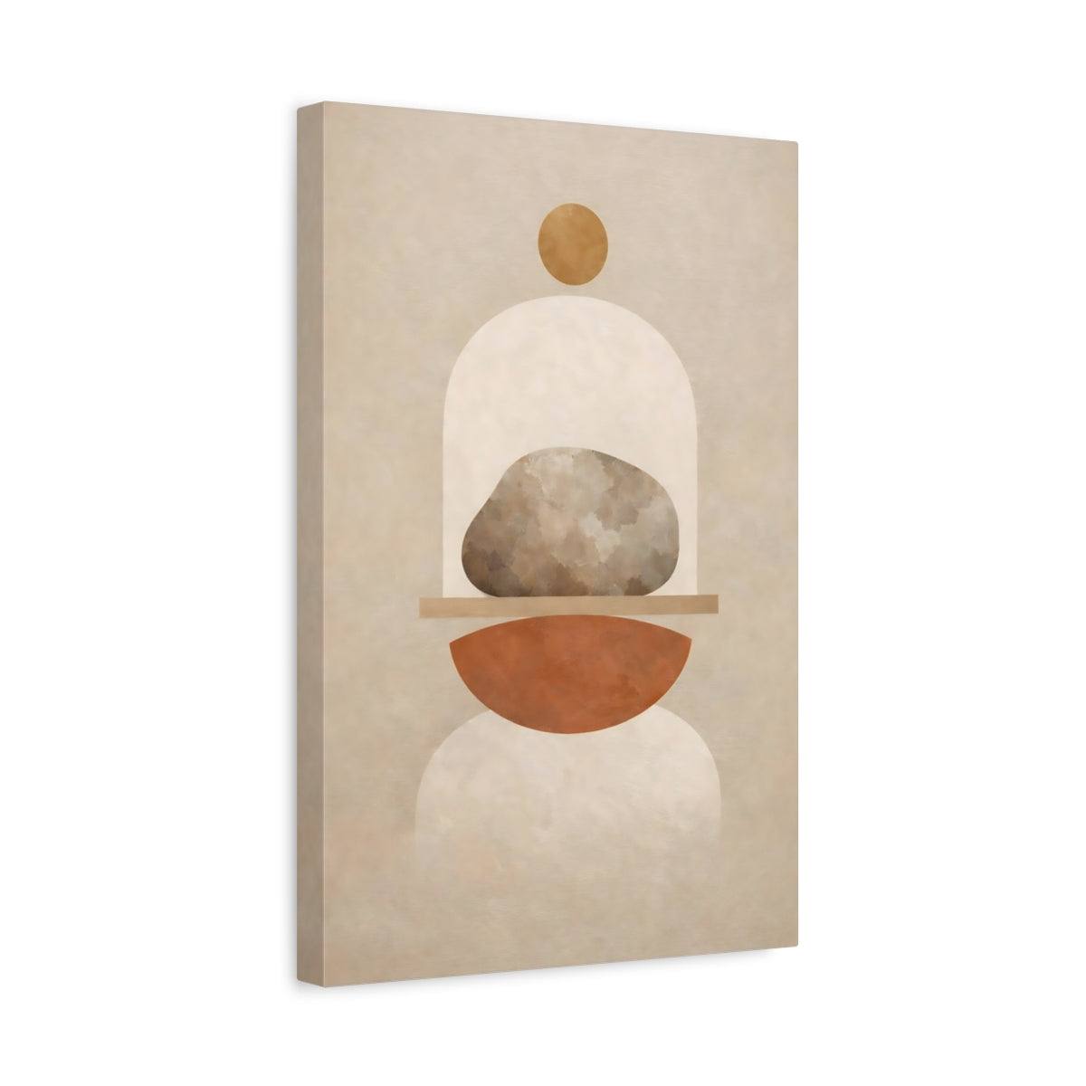 Abstract Stone Neutral Geometric - Canvas Wall Art Print