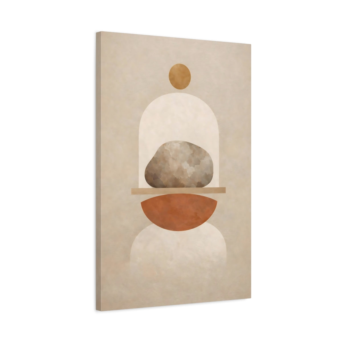 Abstract Stone Neutral Geometric - Canvas Wall Art Print