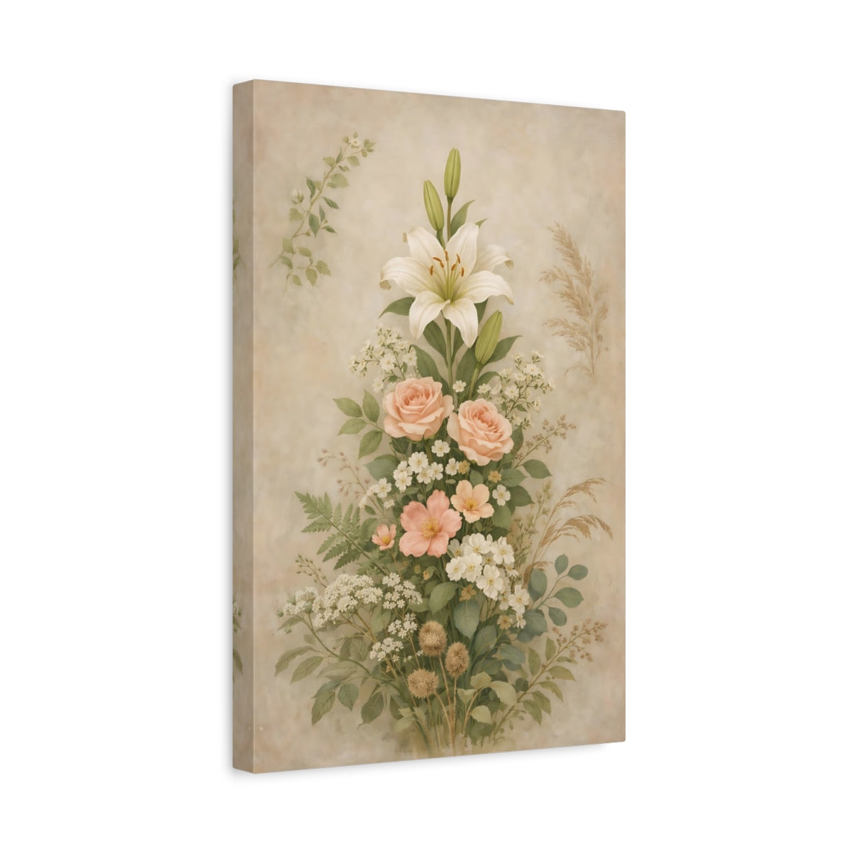 Bouquet floral vintage - Impression sur toile murale