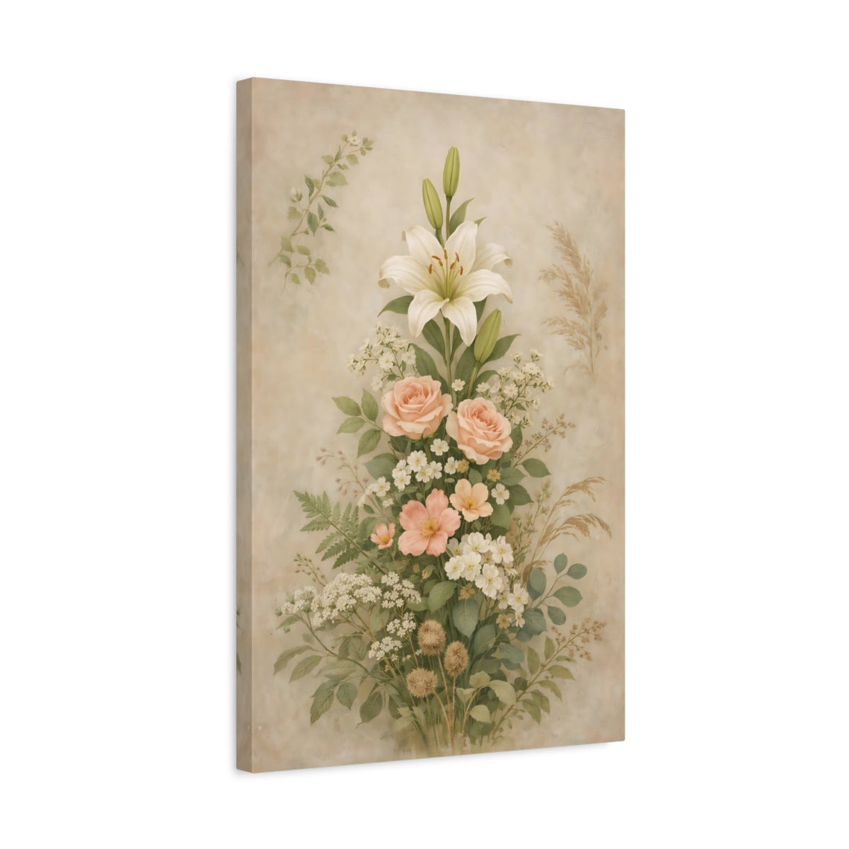 Bouquet floral vintage - Impression sur toile murale