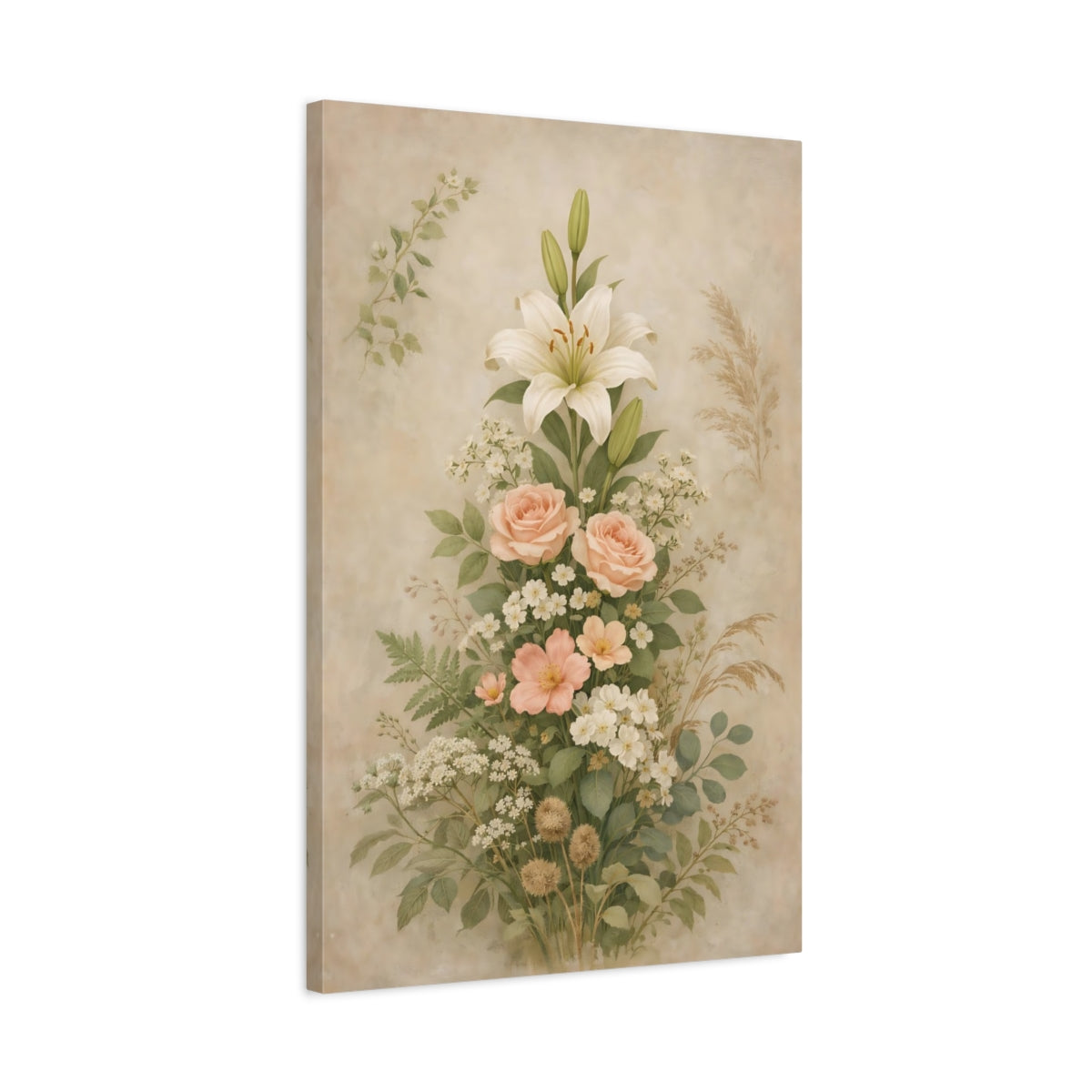 Bouquet floral vintage - Impression sur toile murale
