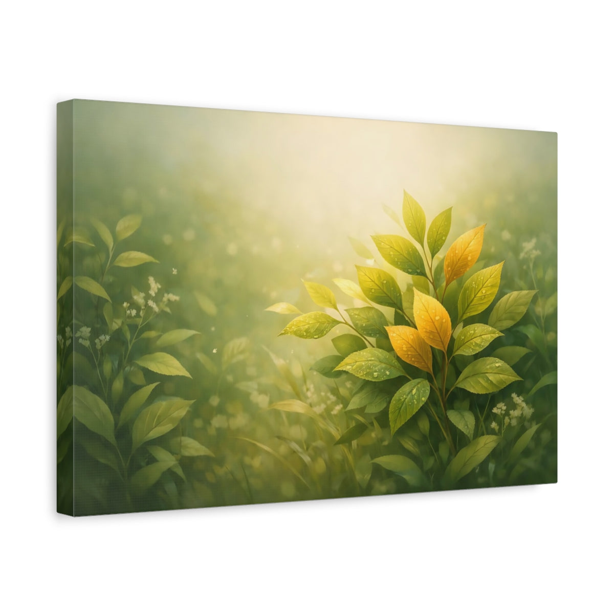 Feuilles Botaniques Vert Nature - Impression sur Toile