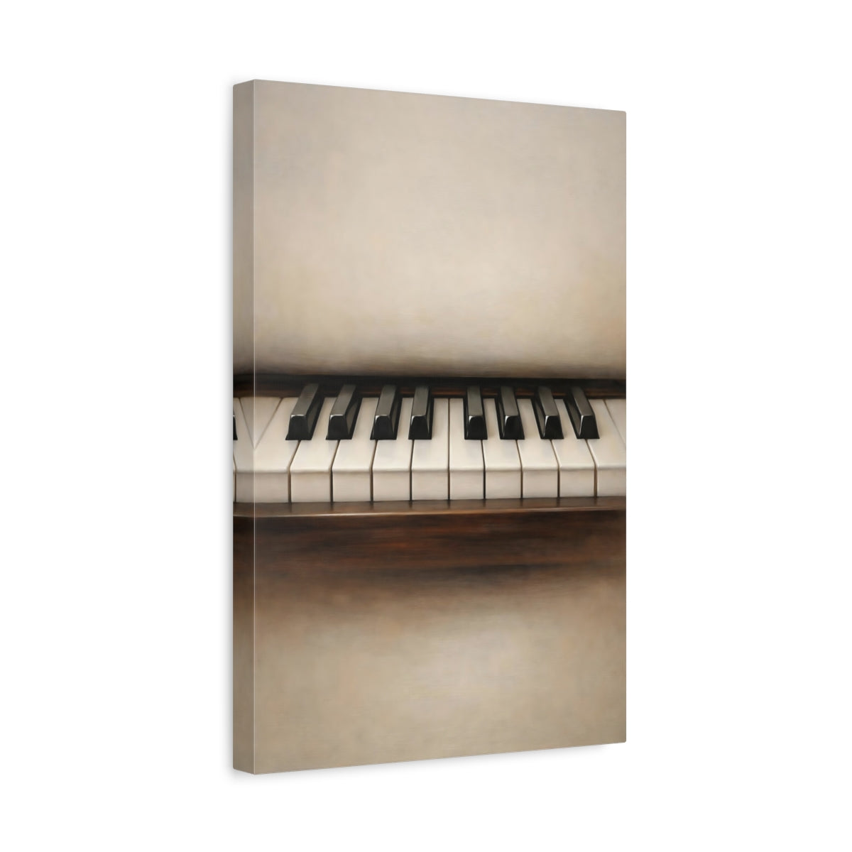 Side Mockup 4. Abstract Piano Keys Piano Keys Brown shown as stretched canvas wall art