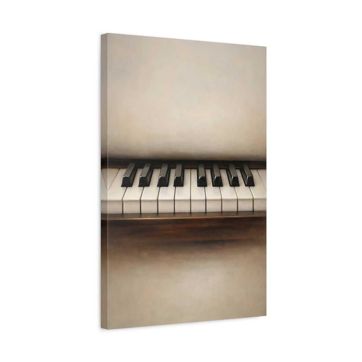 Side Mockup 3. Abstract Piano Keys Piano Keys Brown shown as stretched canvas wall art