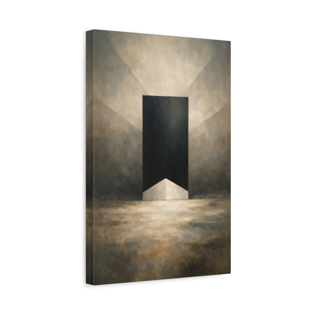 Side Mockup 4. Abstract Geometric Shapes Monochrome Shapes shown as stretched canvas wall art