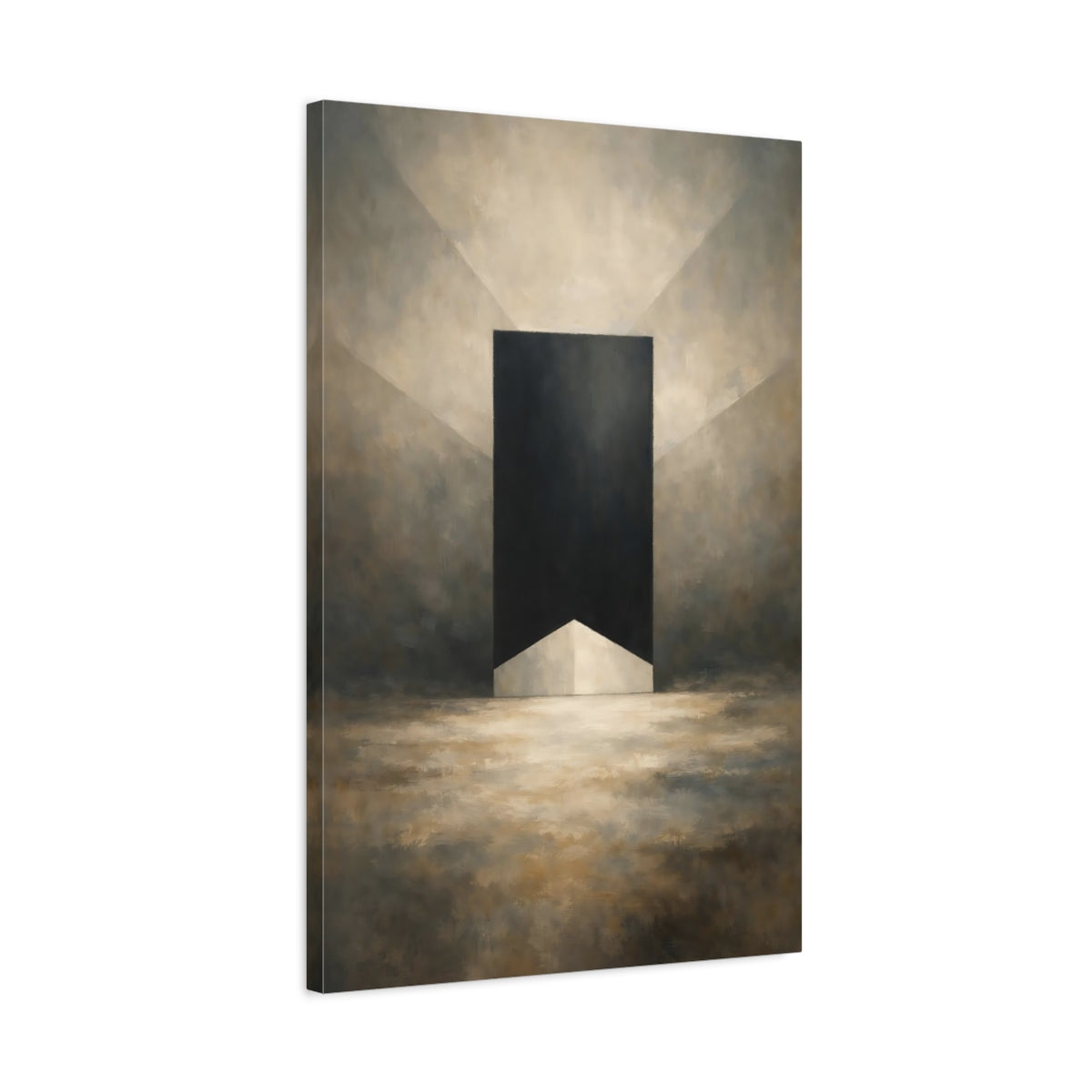 Side Mockup 2. Abstract Geometric Shapes Monochrome Shapes shown as stretched canvas wall art