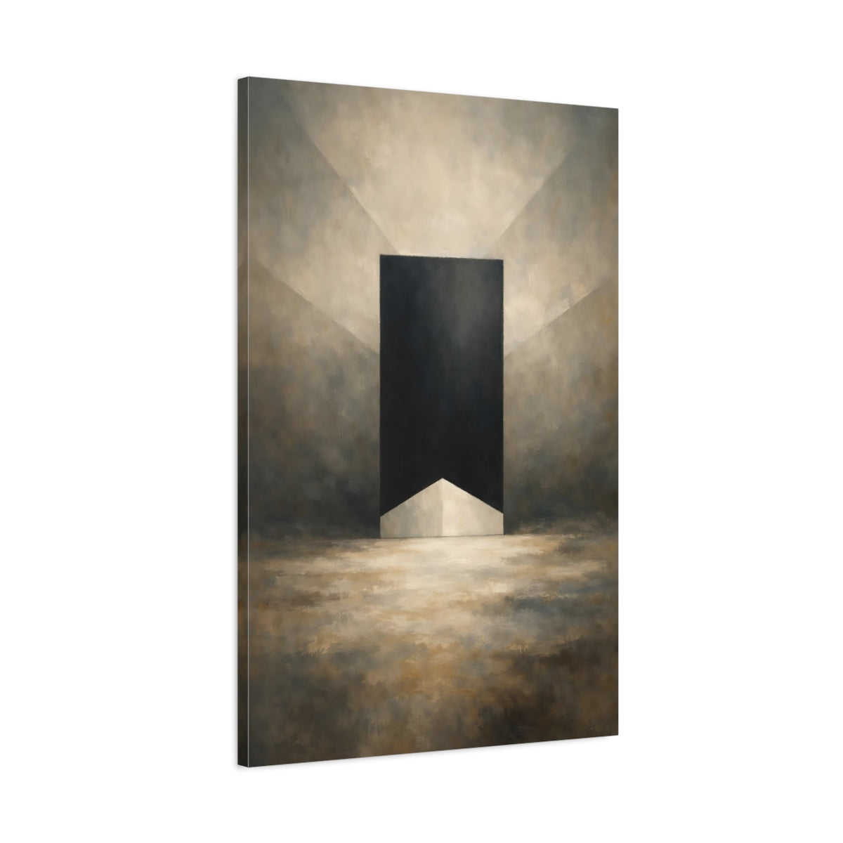 Side Mockup 1. Abstract Geometric Shapes Monochrome Shapes shown as stretched canvas wall art