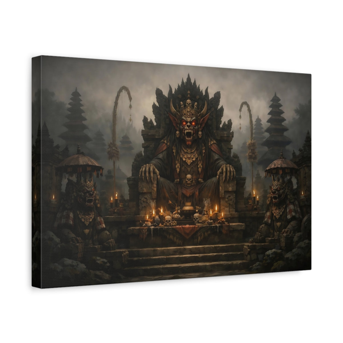 Horror Bali Temple Demon King - Canvas Wall Art Print