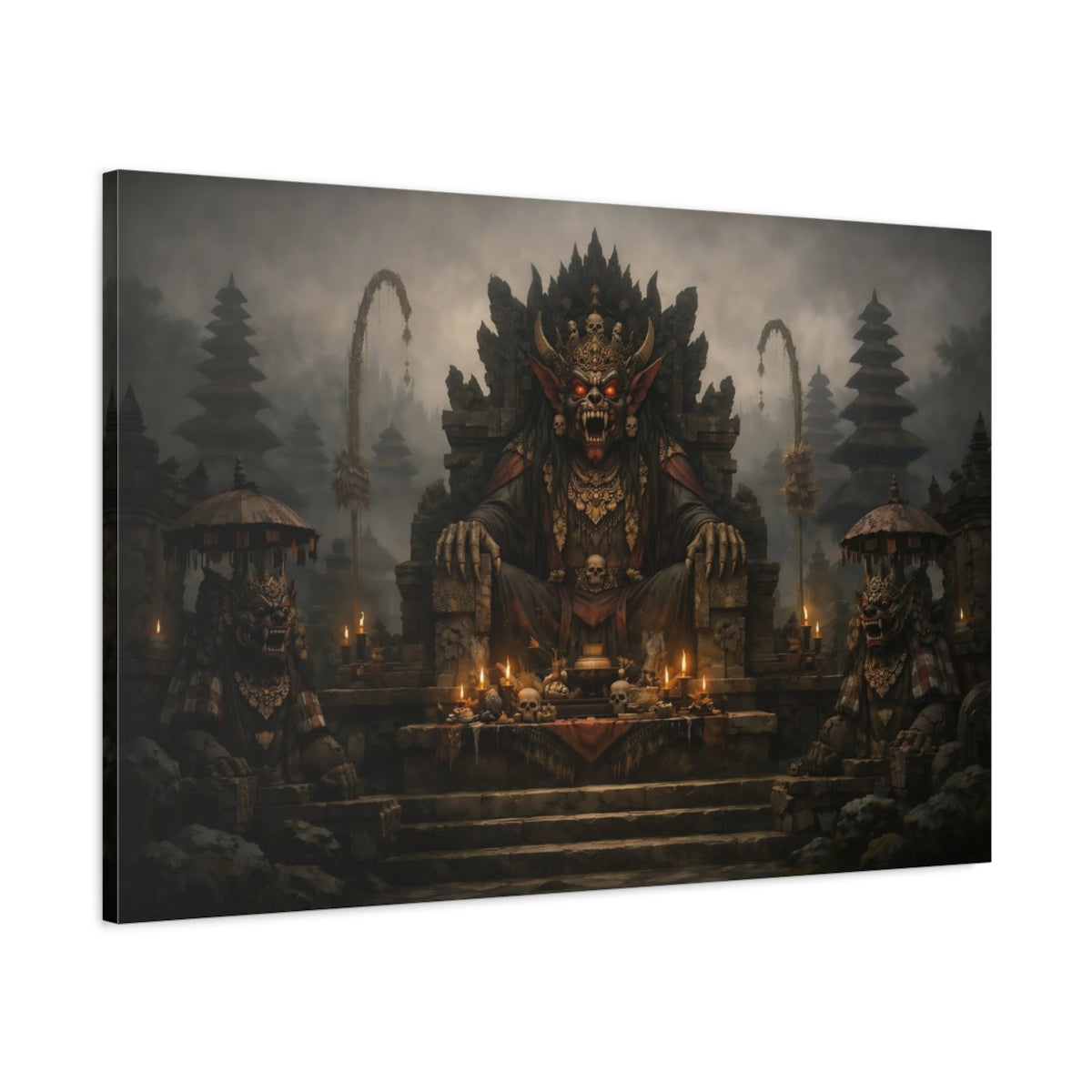 Horror Bali Temple Demon King - Canvas Wall Art Print