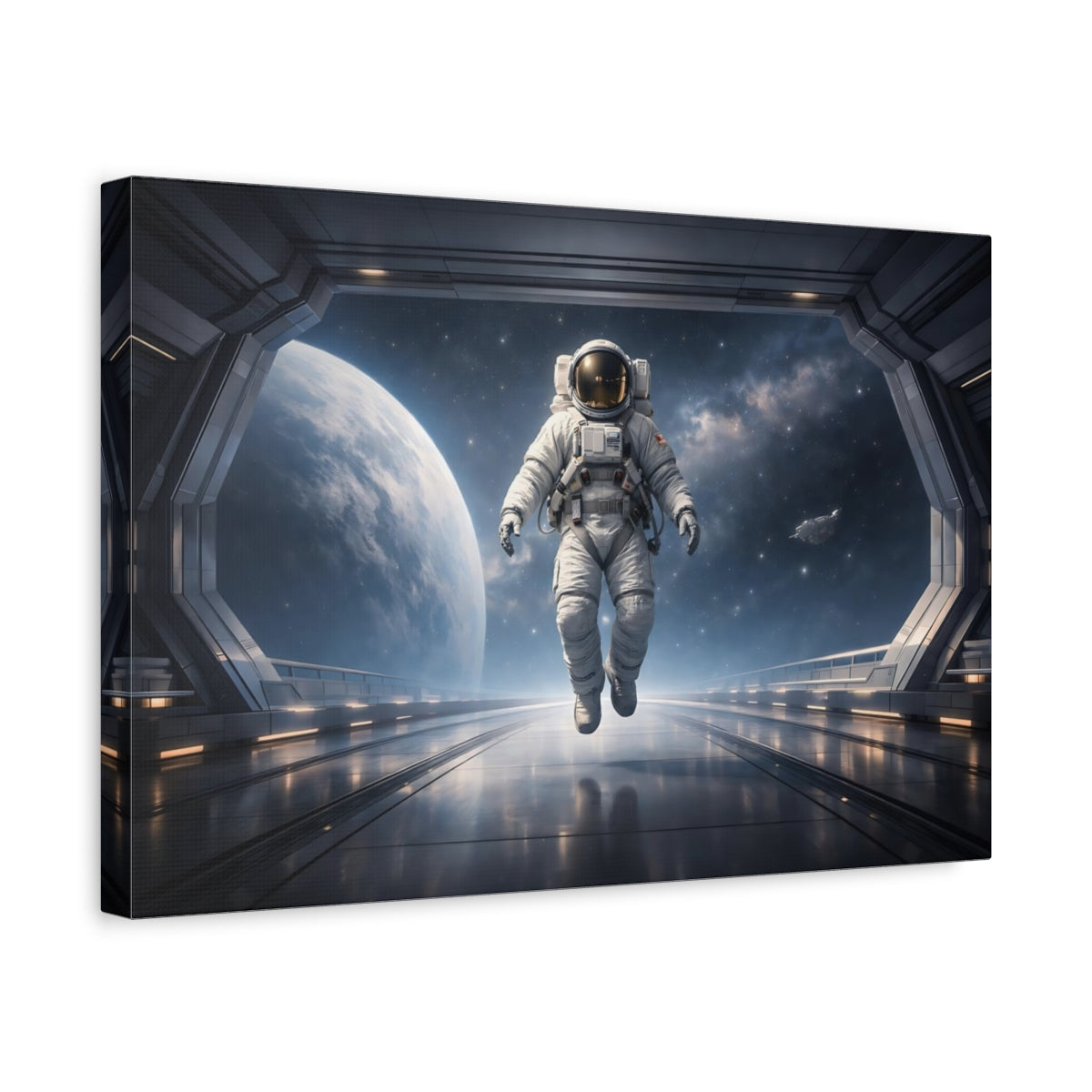 Science Fiction Astronaut In Space - Canvas Wall Art Print