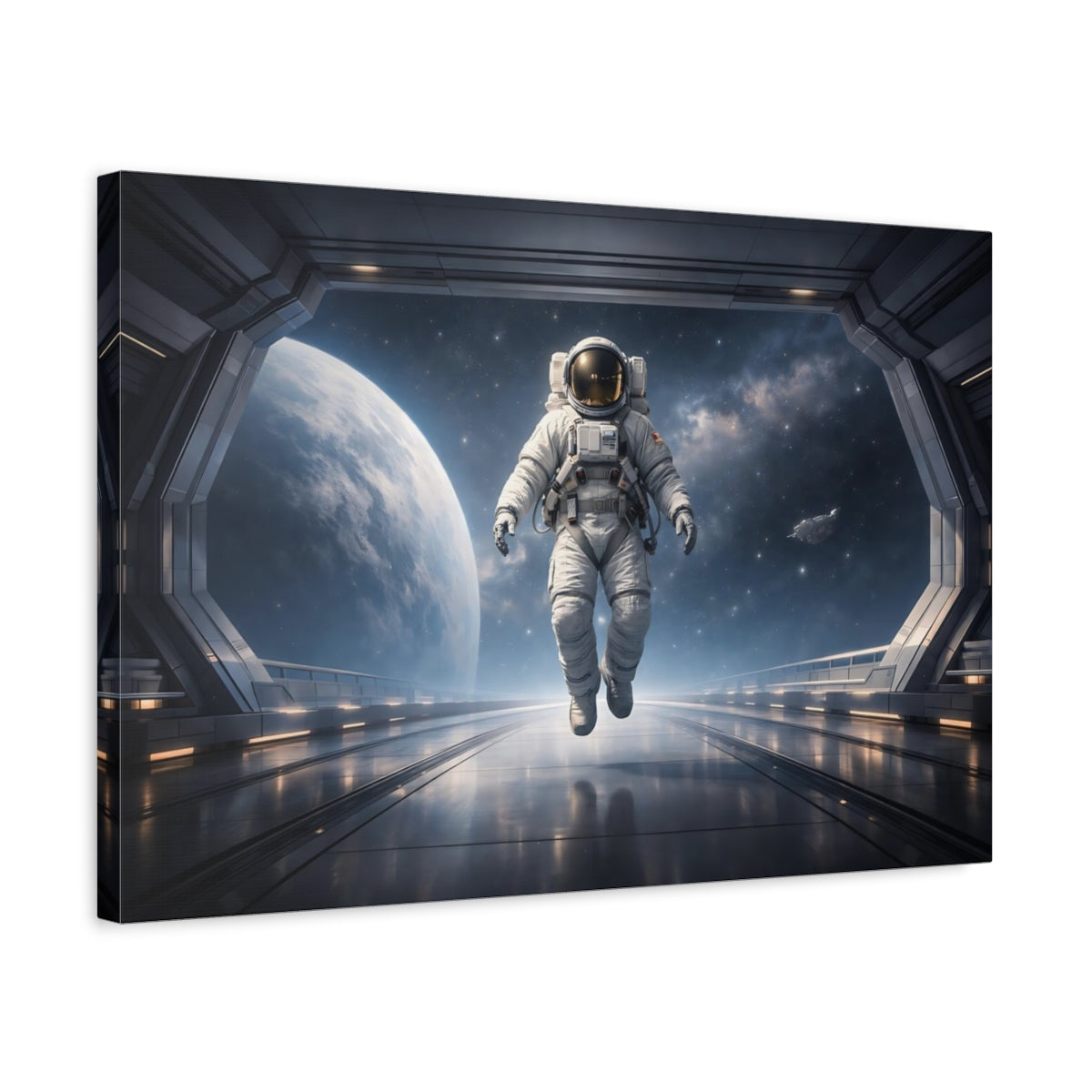 Science Fiction Astronaut In Space - Canvas Wall Art Print