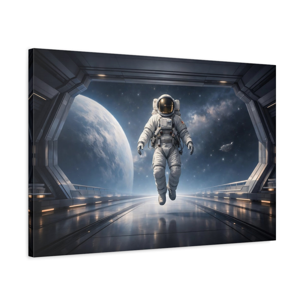Science Fiction Astronaut In Space - Canvas Wall Art Print