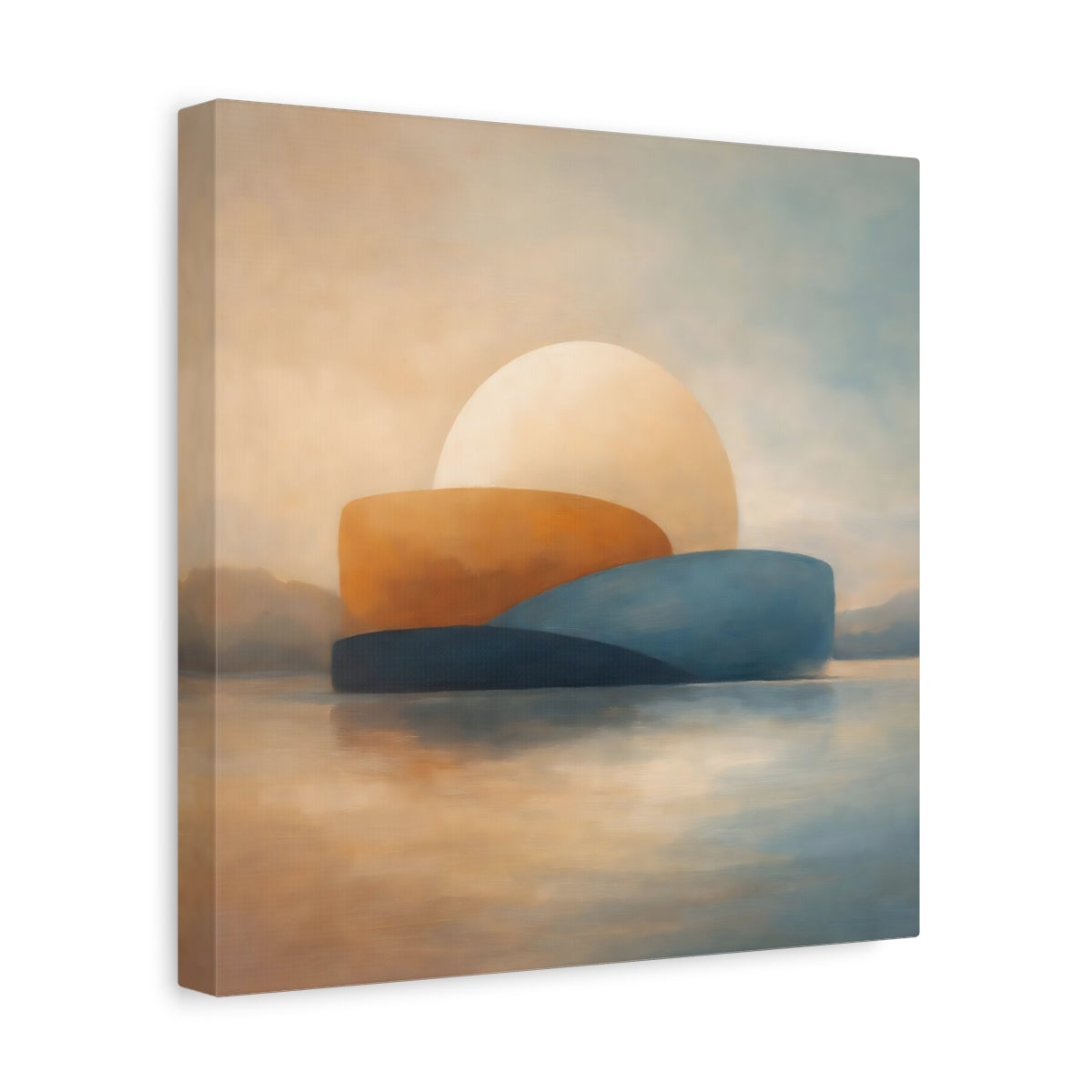 Side Mockup 8. Nature Abstract Sunset Coastal Sunset shown as stretched canvas wall art