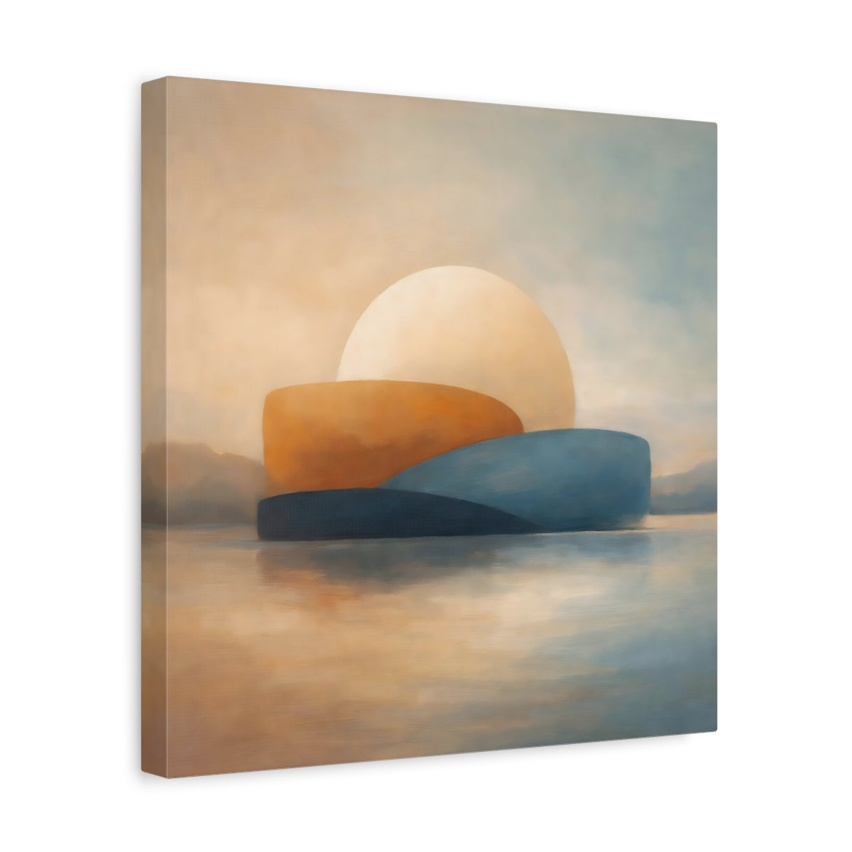 Side Mockup 7. Nature Abstract Sunset Coastal Sunset shown as stretched canvas wall art