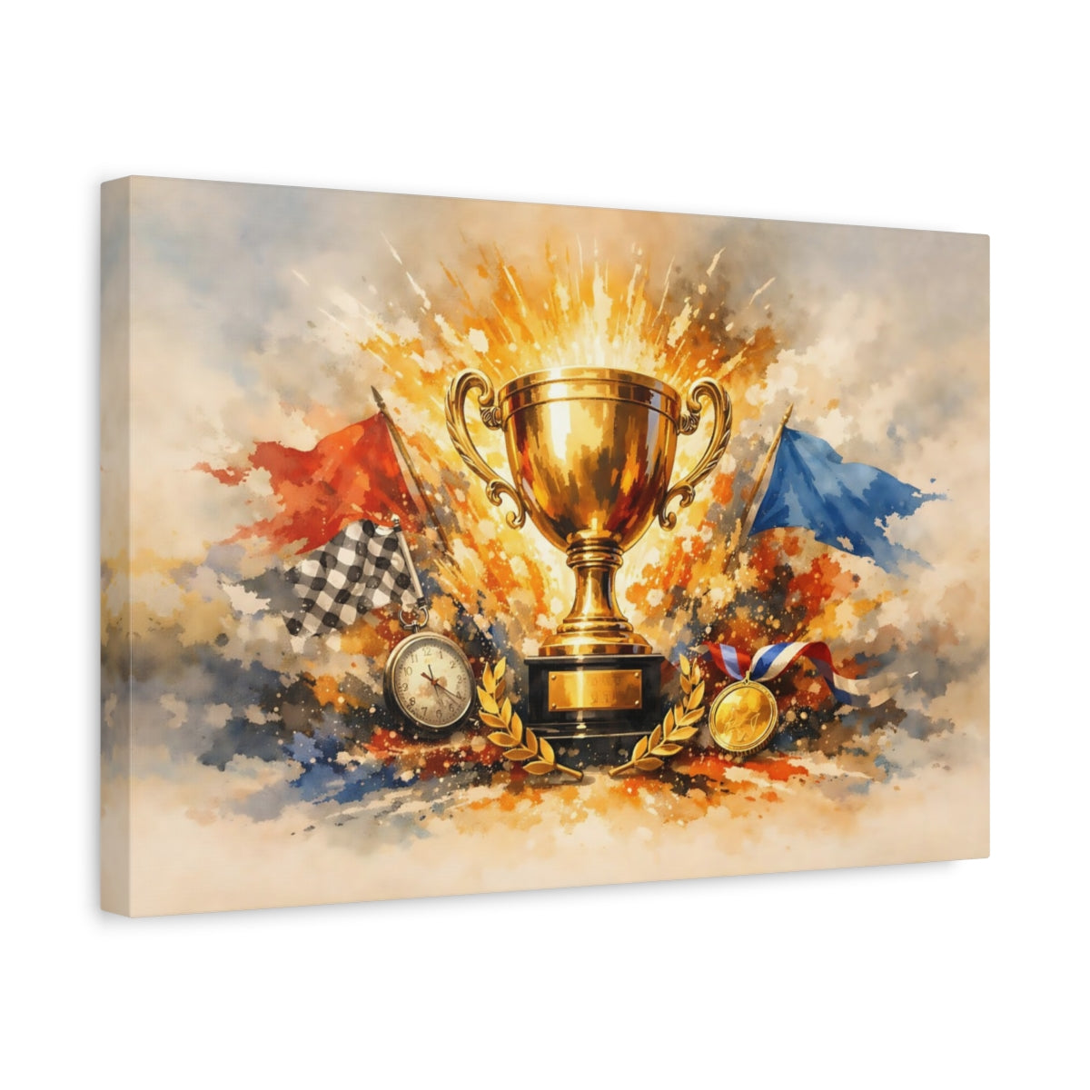 Trophée de Championnat d'Aquarelle Sports Dorés - Impression sur Toile