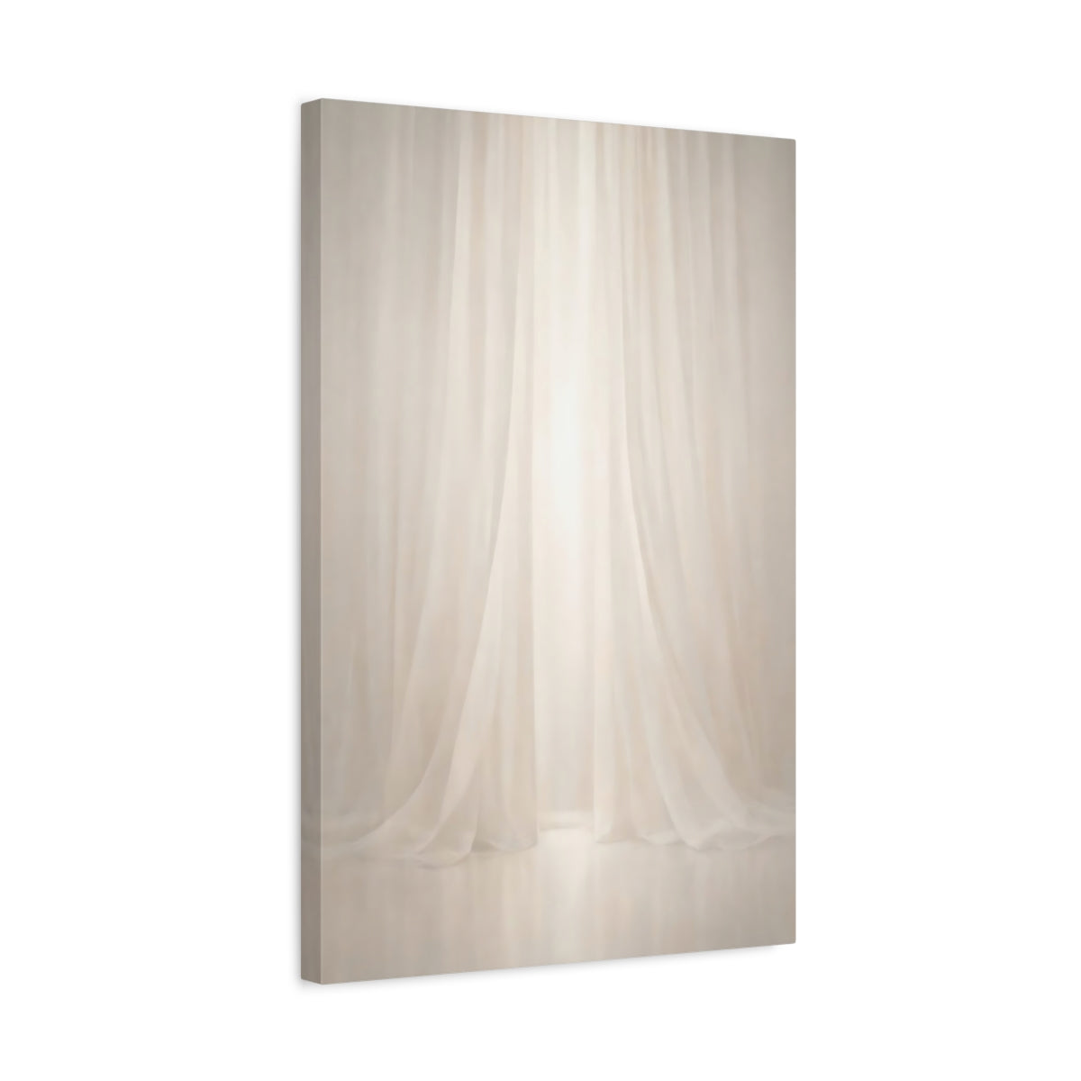 Abstract Sheer Curtains White And Cream - Canvas Wall Art Print