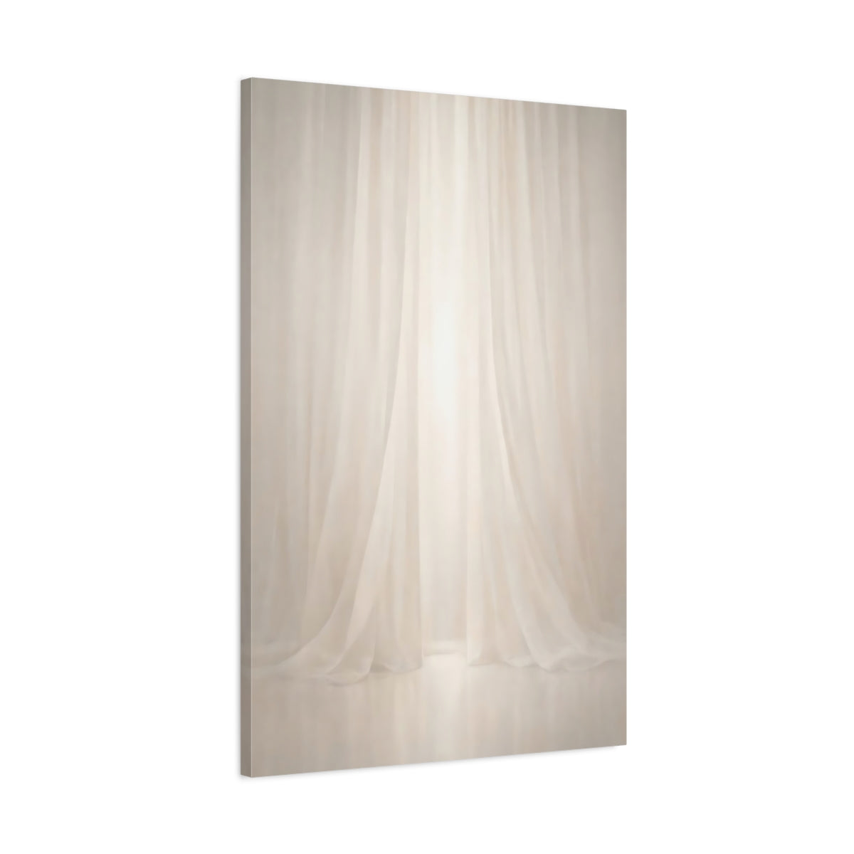 Abstract Sheer Curtains White And Cream - Canvas Wall Art Print