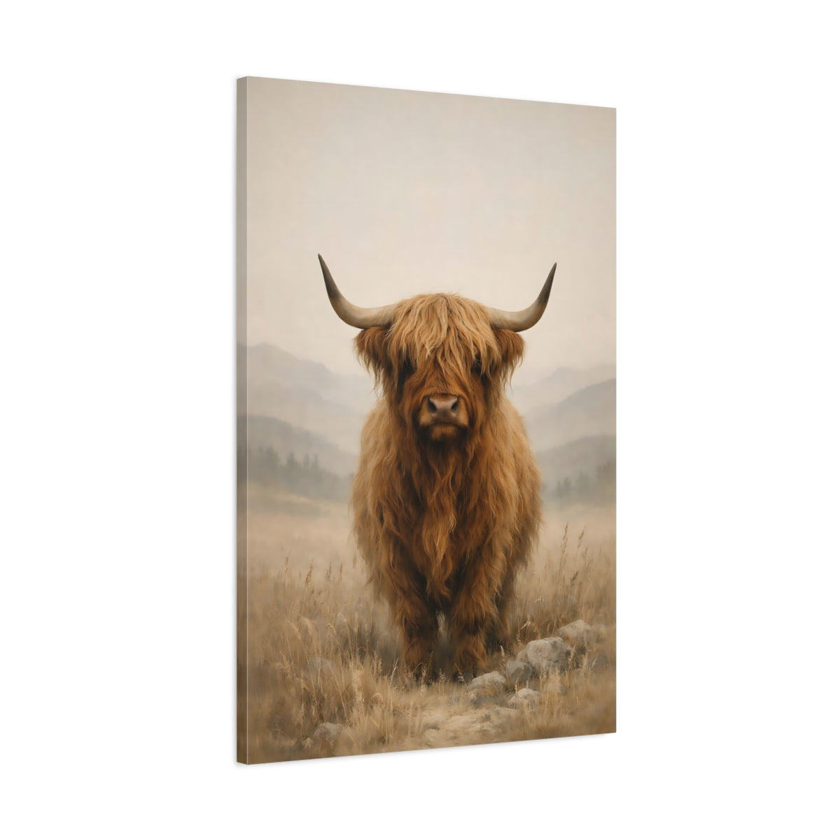 Animaux Vache Écossaise Brune - Impression sur Toile