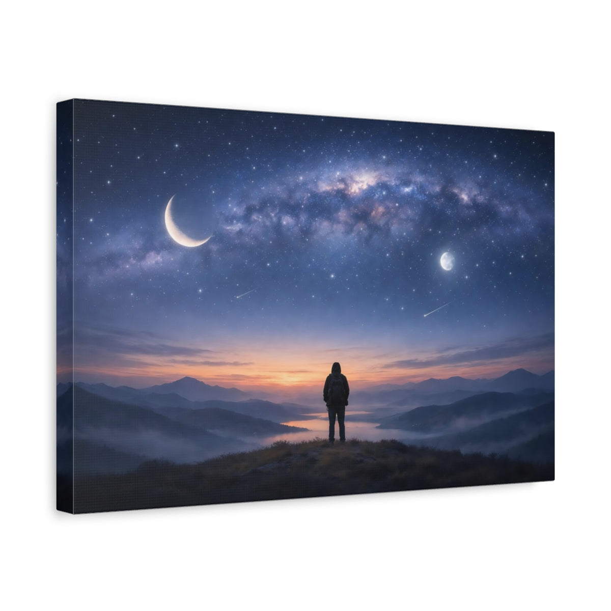 Soft Matte Astral Sky Celestial Landscape Nature - Canvas Wall Art Print