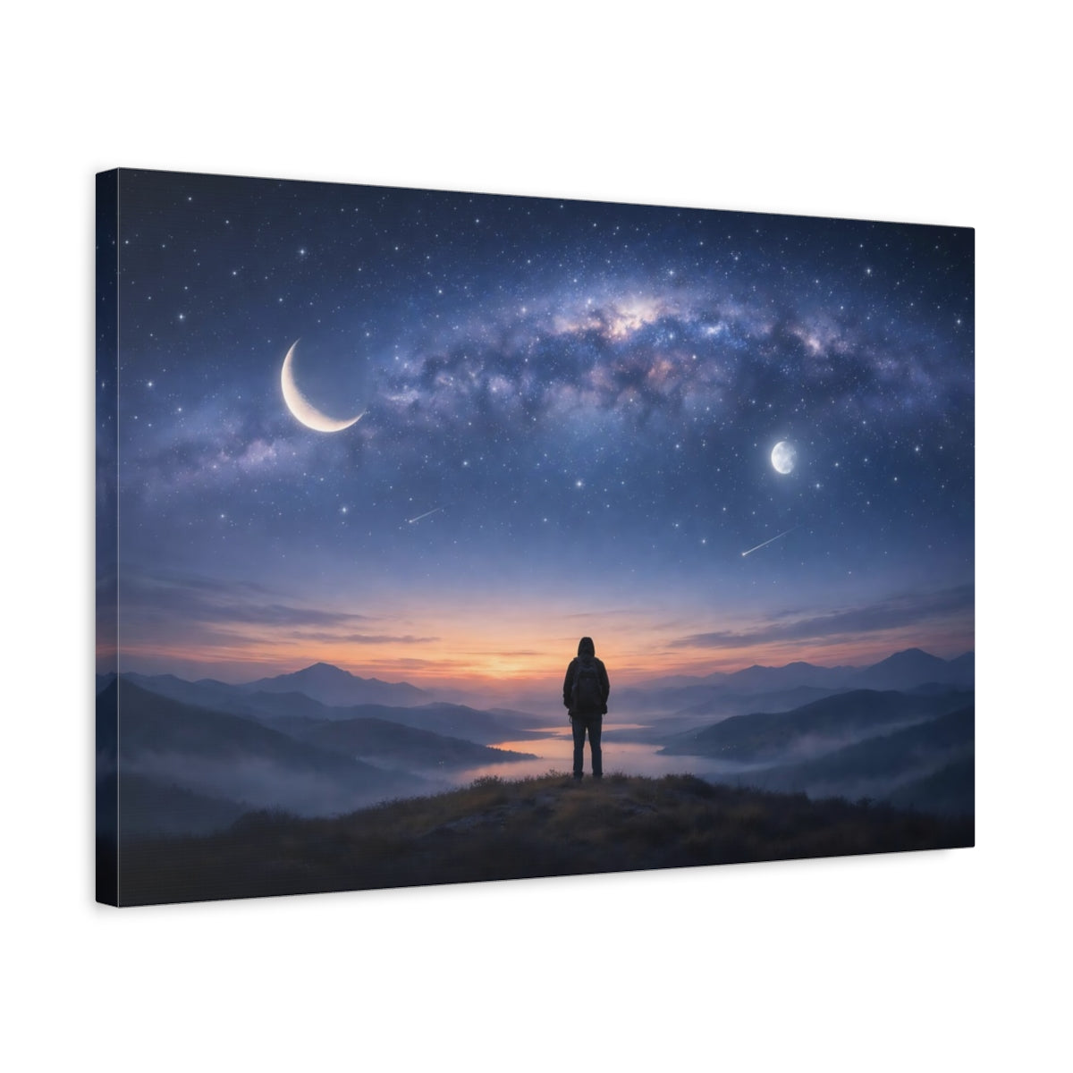 Soft Matte Astral Sky Celestial Landscape Nature - Canvas Wall Art Print