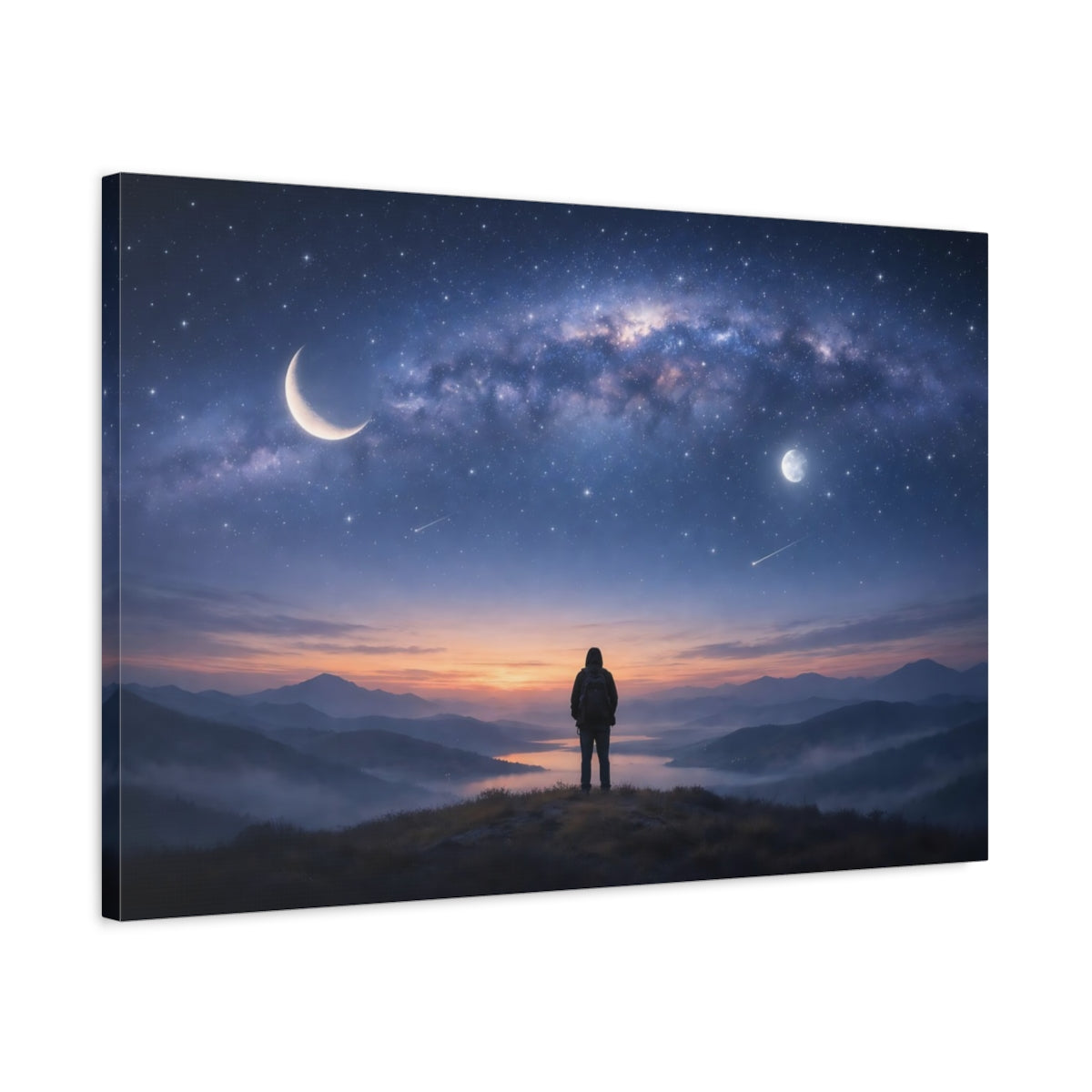 Soft Matte Astral Sky Celestial Landscape Nature - Canvas Wall Art Print