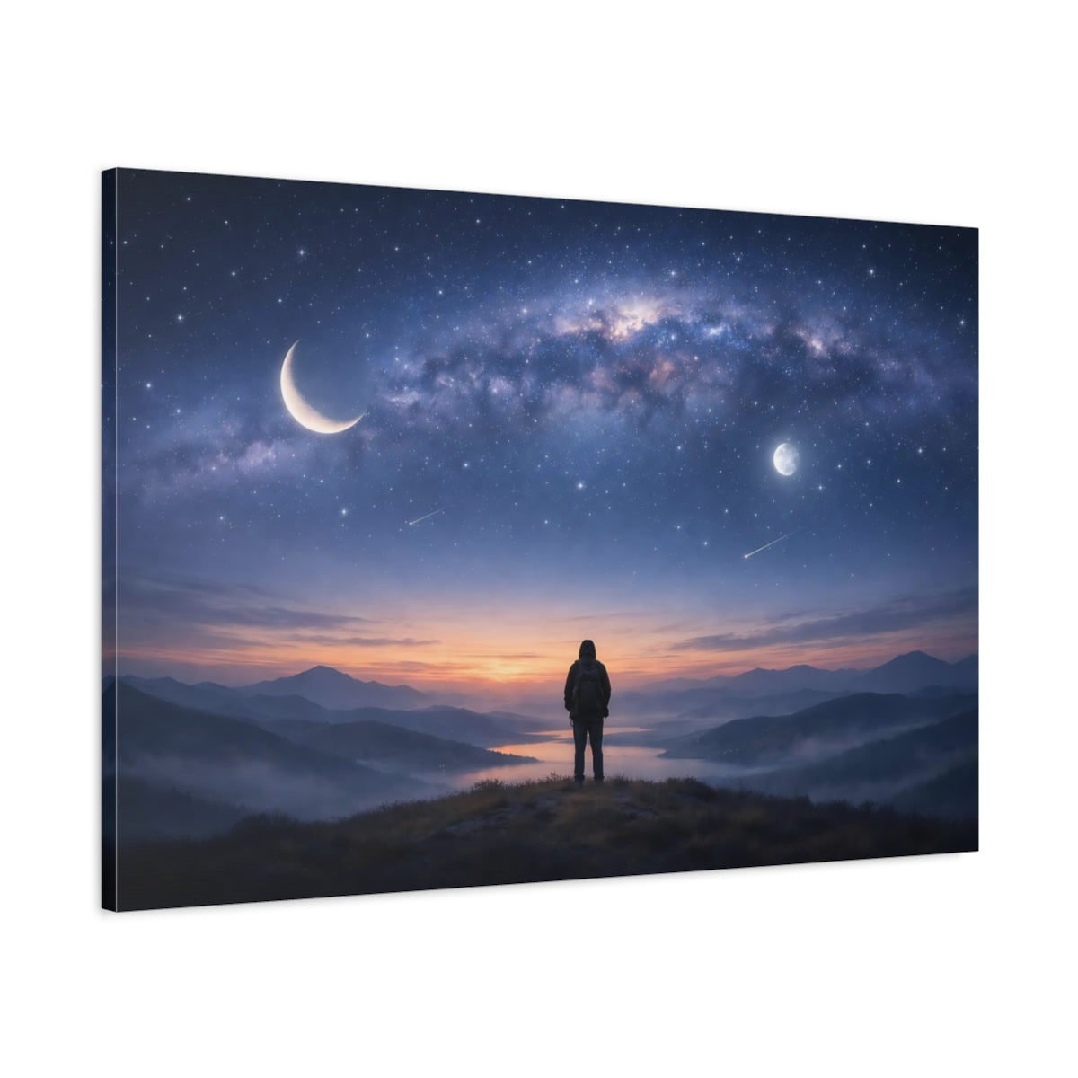 Soft Matte Astral Sky Celestial Landscape Nature - Canvas Wall Art Print
