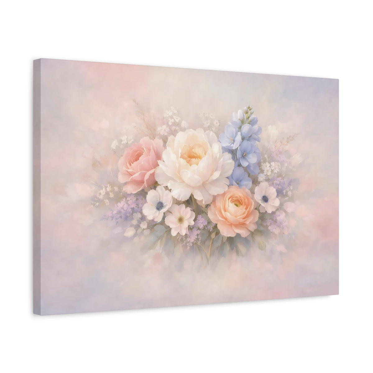Contemporary Pastel Flowers Floral Arrangement - Canvas Wall Art Print