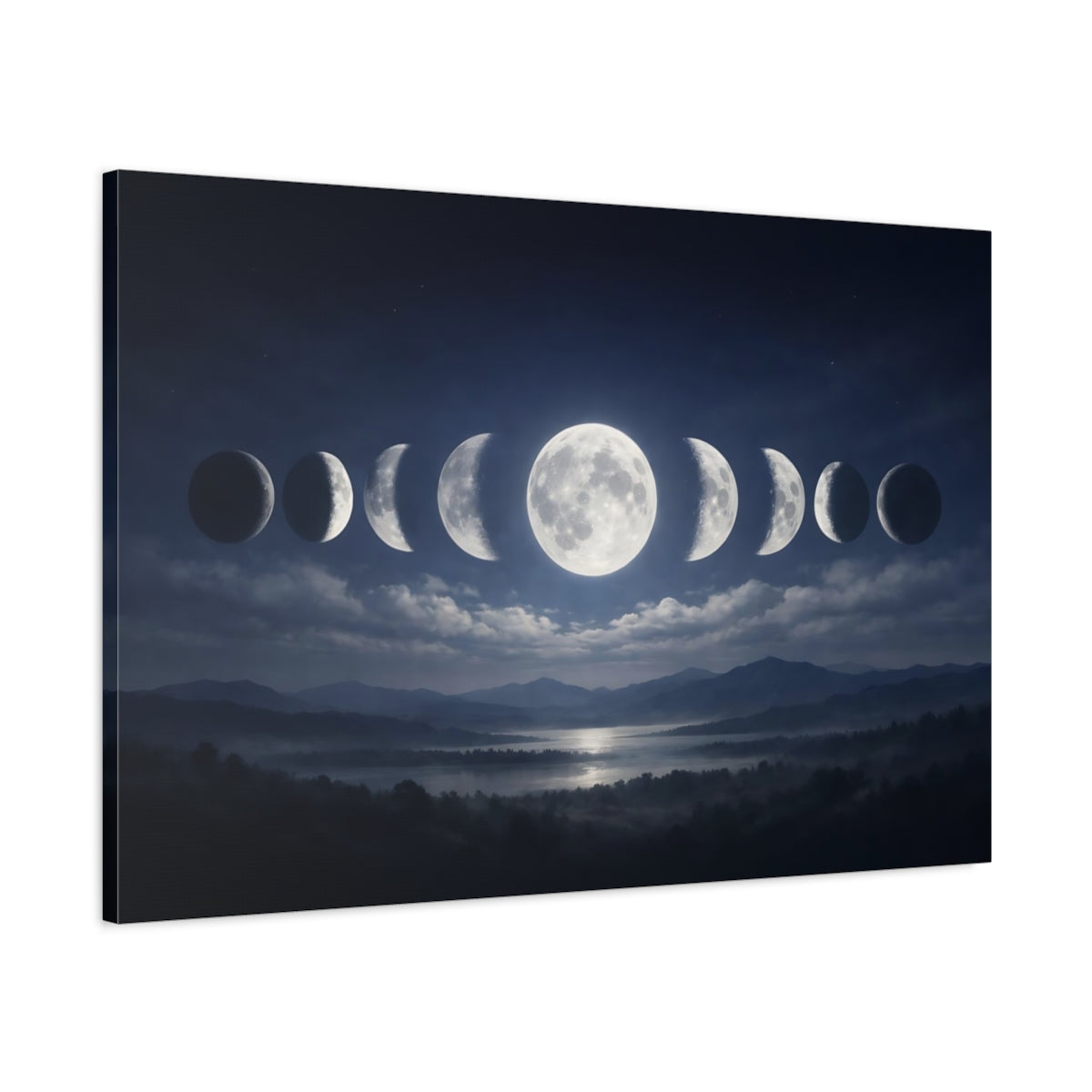 Moon Phases Nature - Canvas Wall Art Print