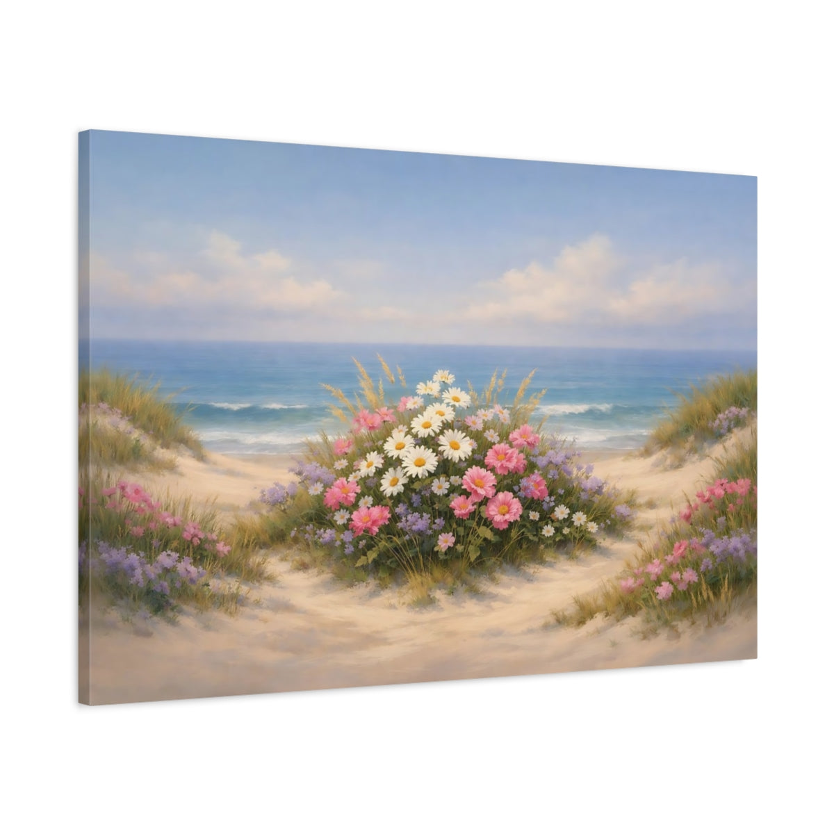 Nature Beach Flowers - Canvas Wall Art Print