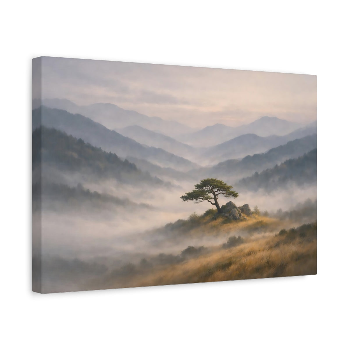 Wabi Sabi Forest Mountains Pine Tree Nature - Canvas Wall Art Print