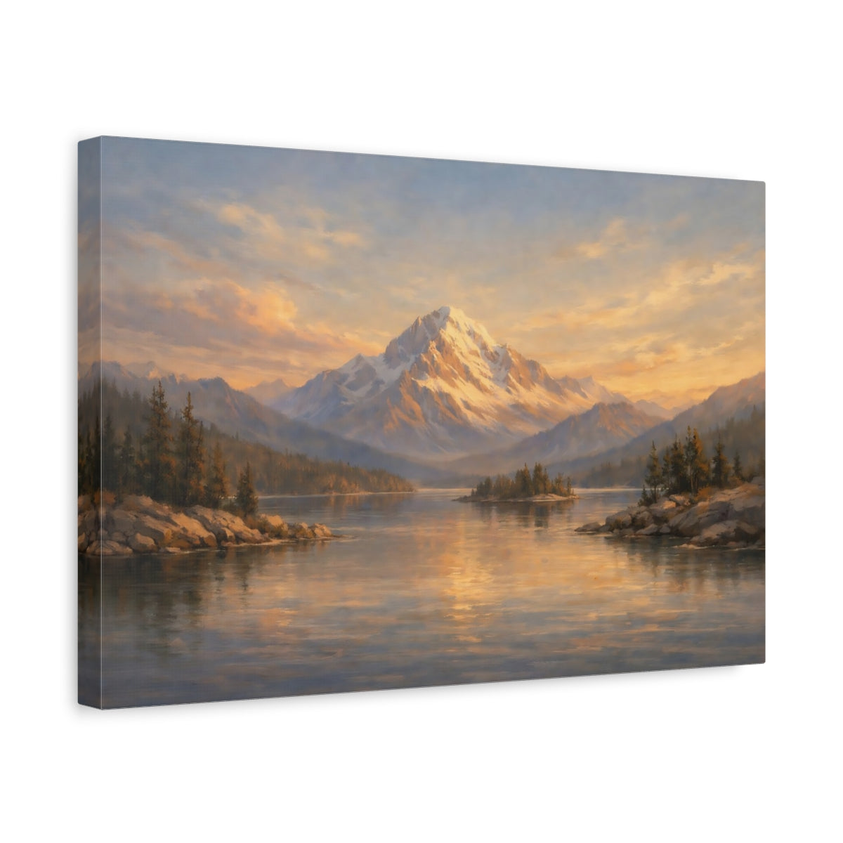 Side Mockup 4. Textured Perspective Line Depth Composition shown as stretched canvas wall art