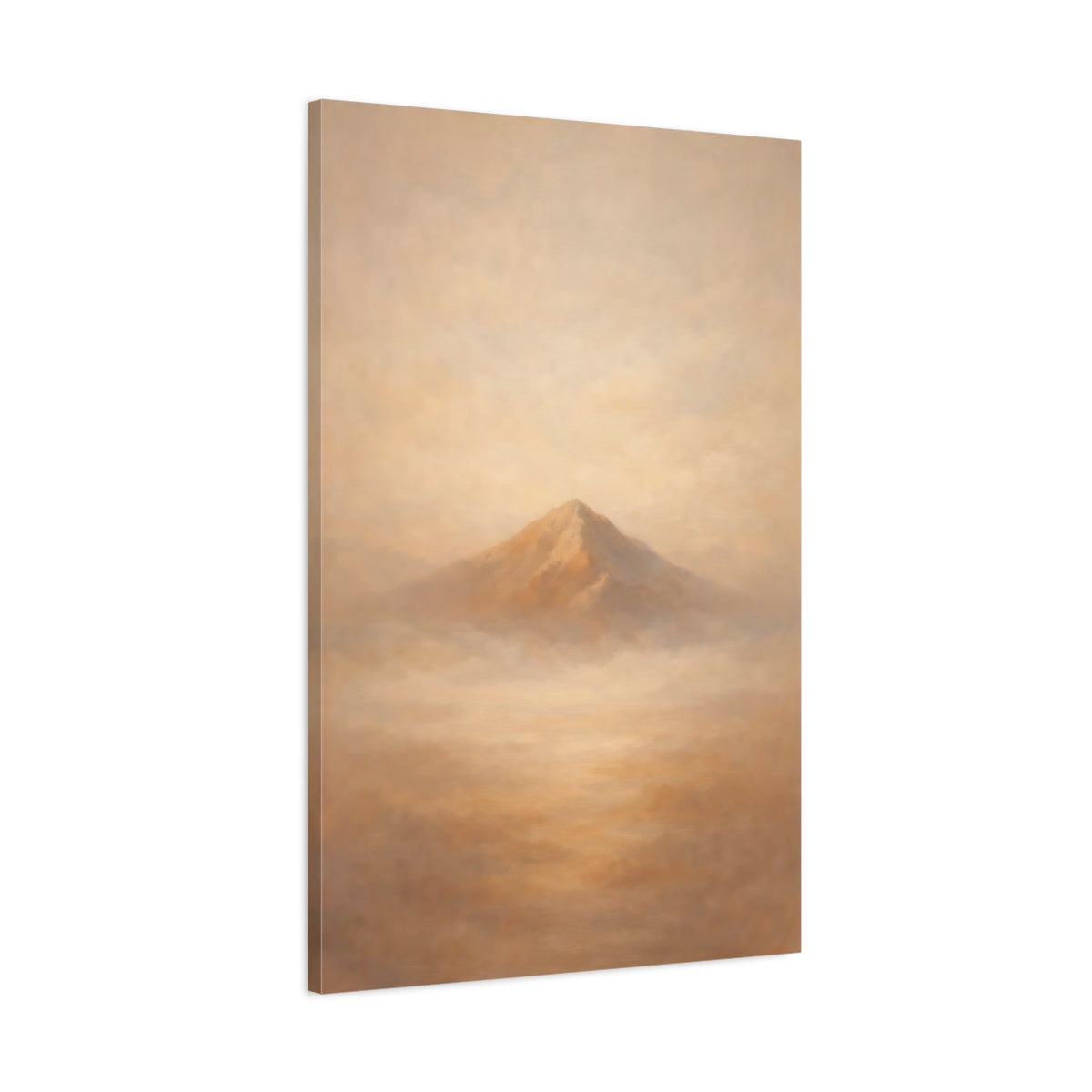 Side Mockup 1. Nature Mountain Warm Tones shown as stretched canvas wall art