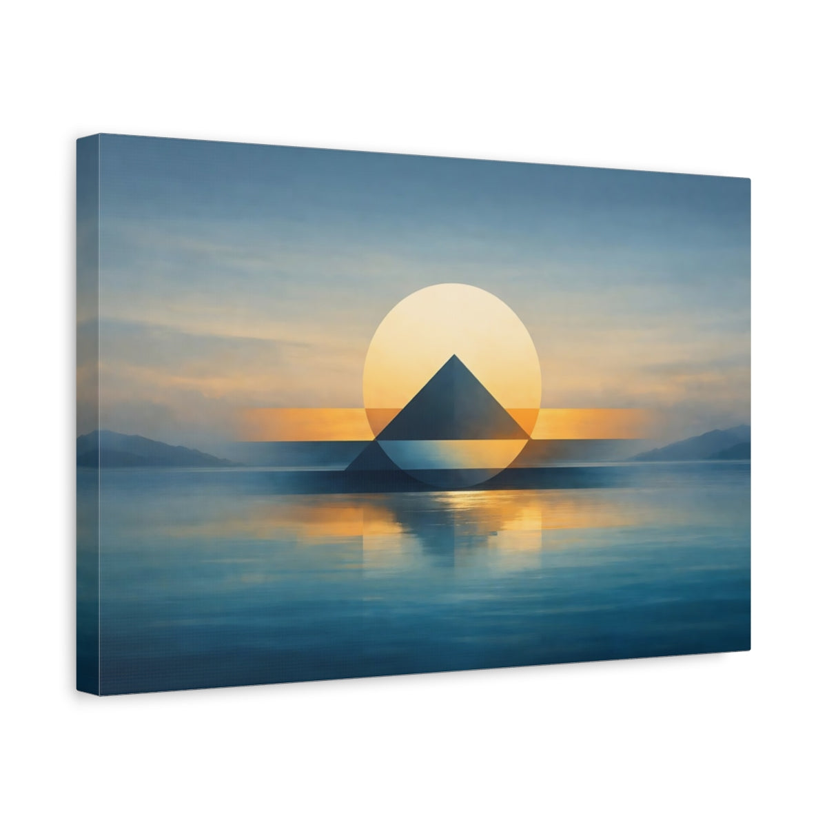 Seascape Geometric Abstract Sunset - Canvas Wall Art Print