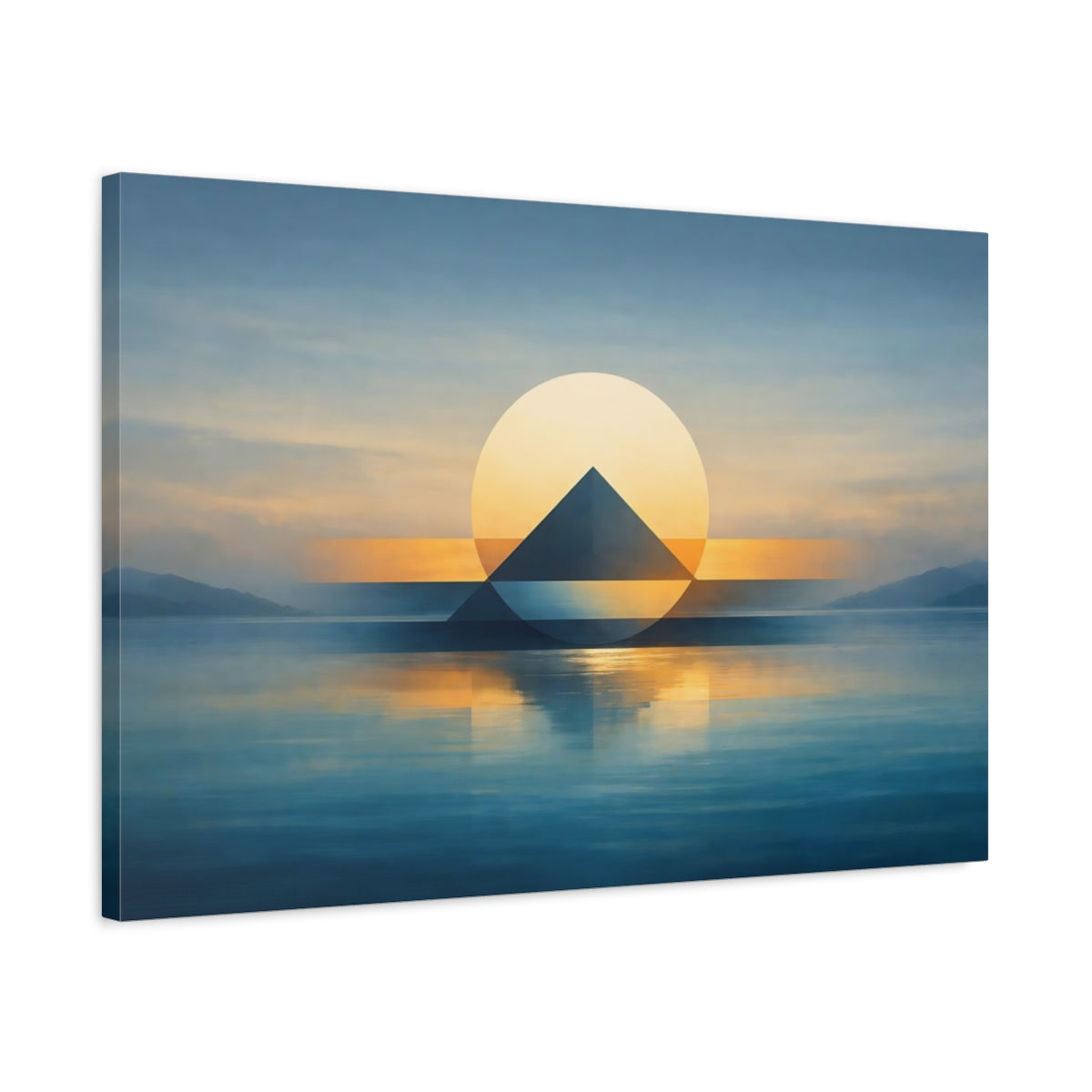 Seascape Geometric Abstract Sunset - Canvas Wall Art Print