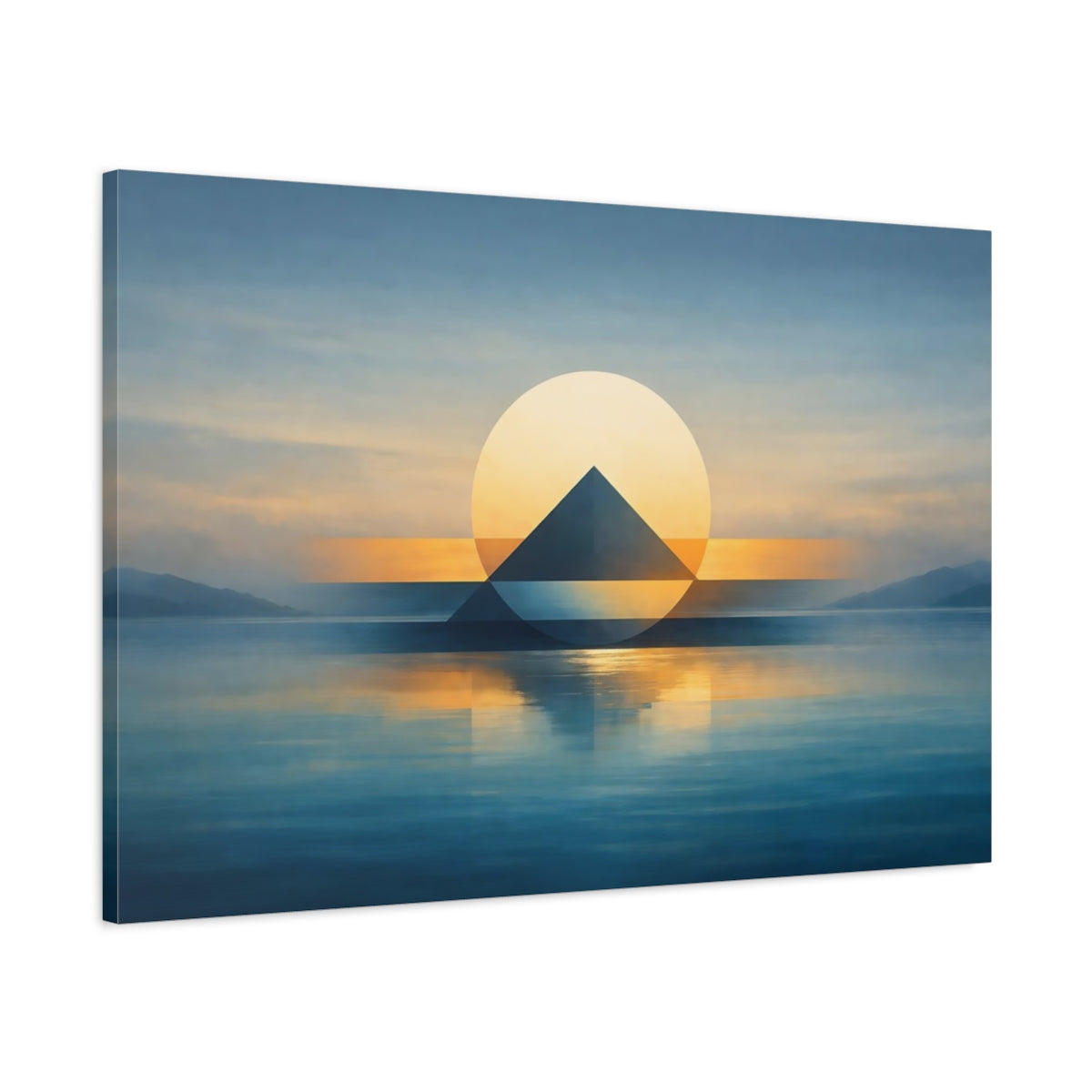 Seascape Geometric Abstract Sunset - Canvas Wall Art Print