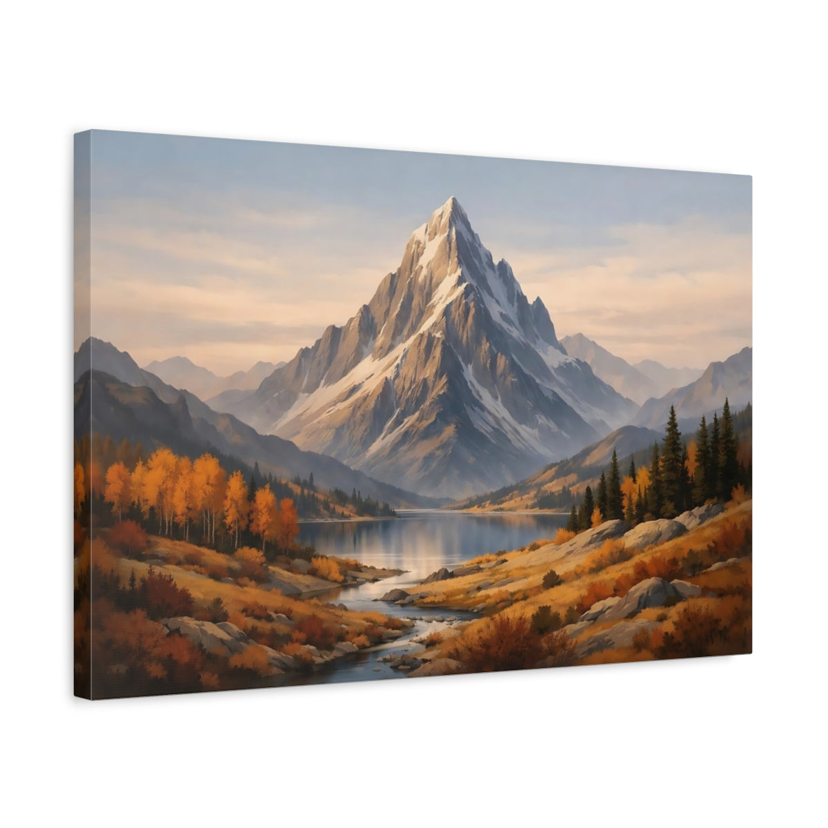 Contemporary Autumn Mountains Peak Nature - Canvas Wall Art Print