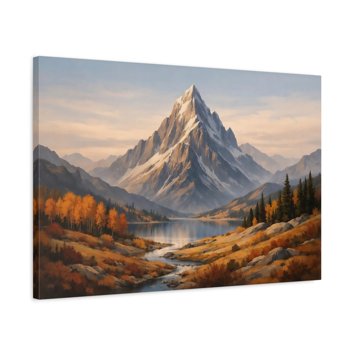 Contemporary Autumn Mountains Peak Nature - Canvas Wall Art Print