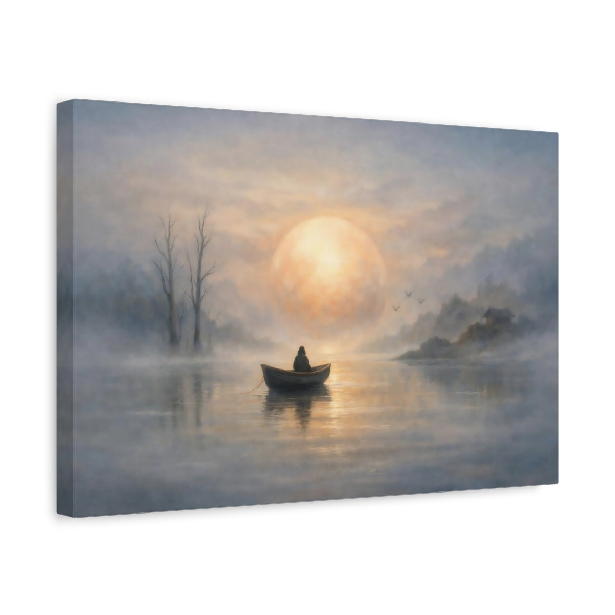 Nature Misty Lake Landscape - Canvas Wall Art Print