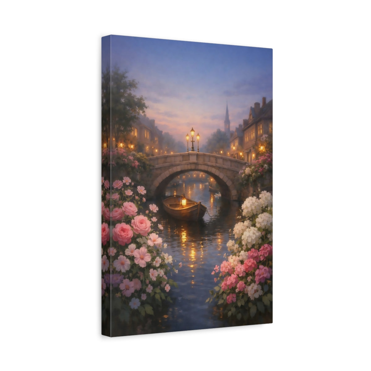 Fairytale Canal Scene Romantic - Canvas Wall Art Print