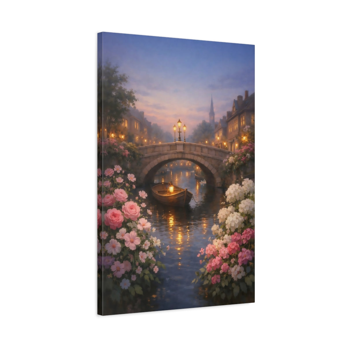 Fairytale Canal Scene Romantic - Canvas Wall Art Print