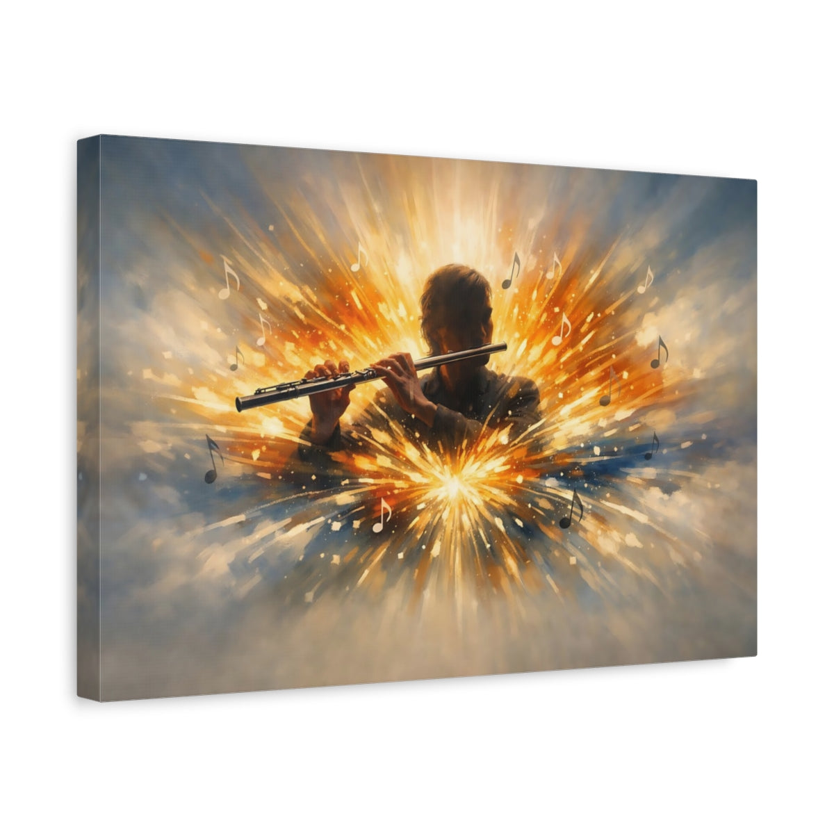 Modern Flute Player Abstract - Canvas Wall Art Print