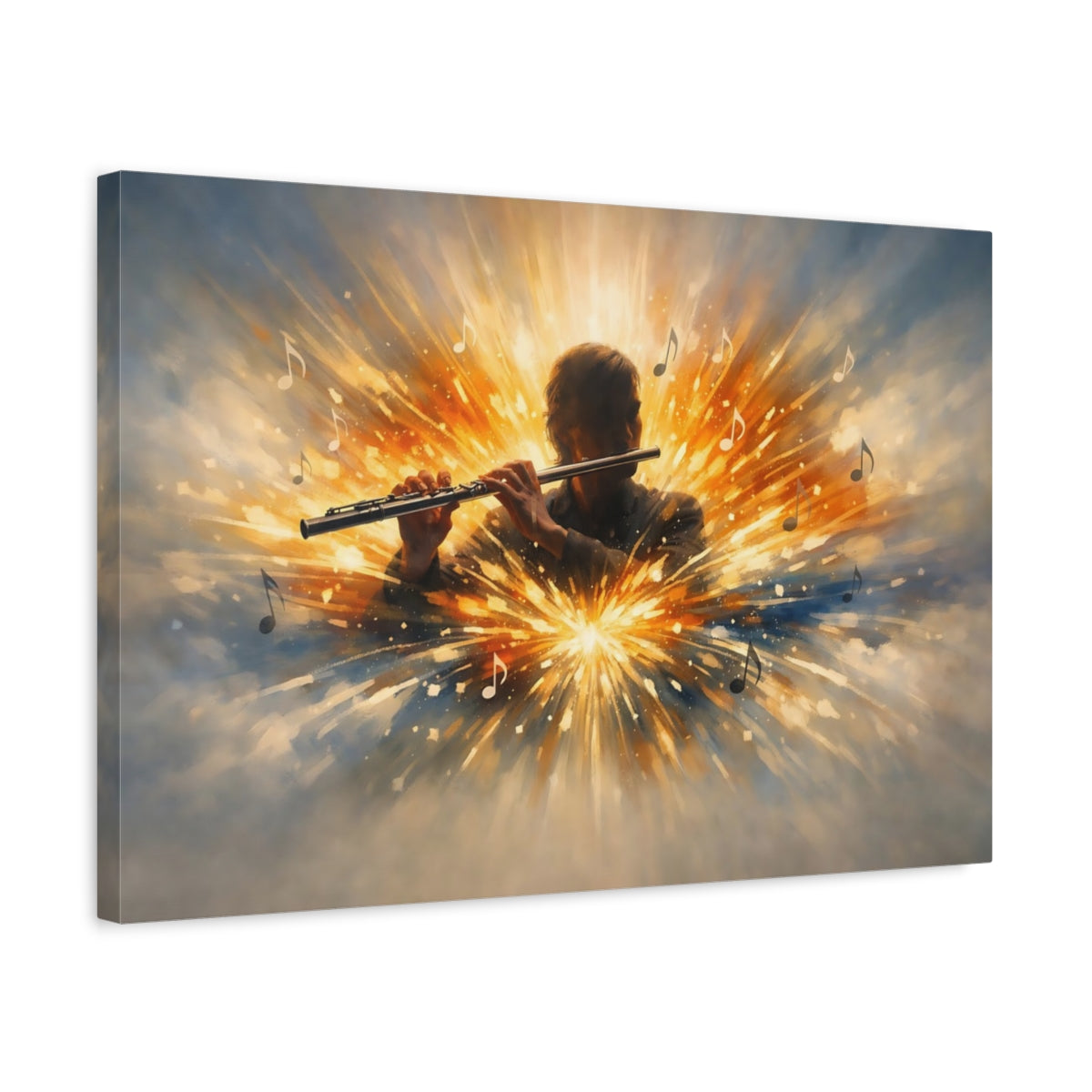 Modern Flute Player Abstract - Canvas Wall Art Print