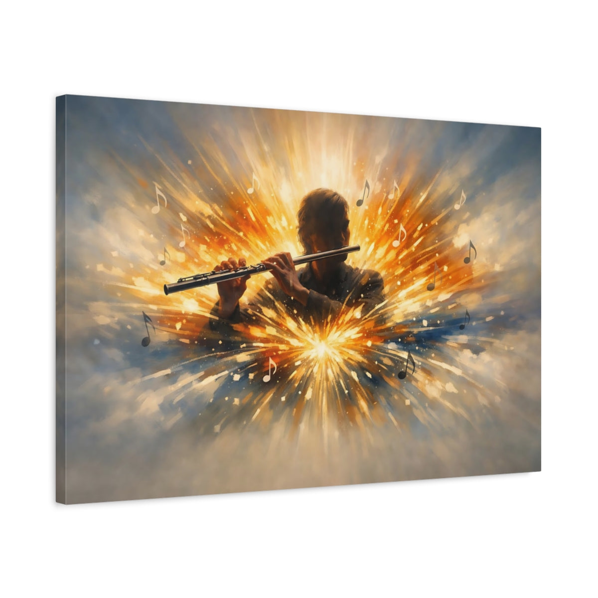 Modern Flute Player Abstract - Canvas Wall Art Print