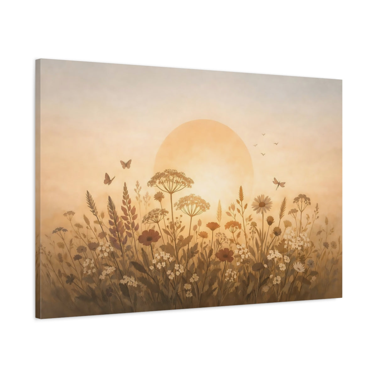 Boho Wildflowers Nature - Canvas Wall Art Print