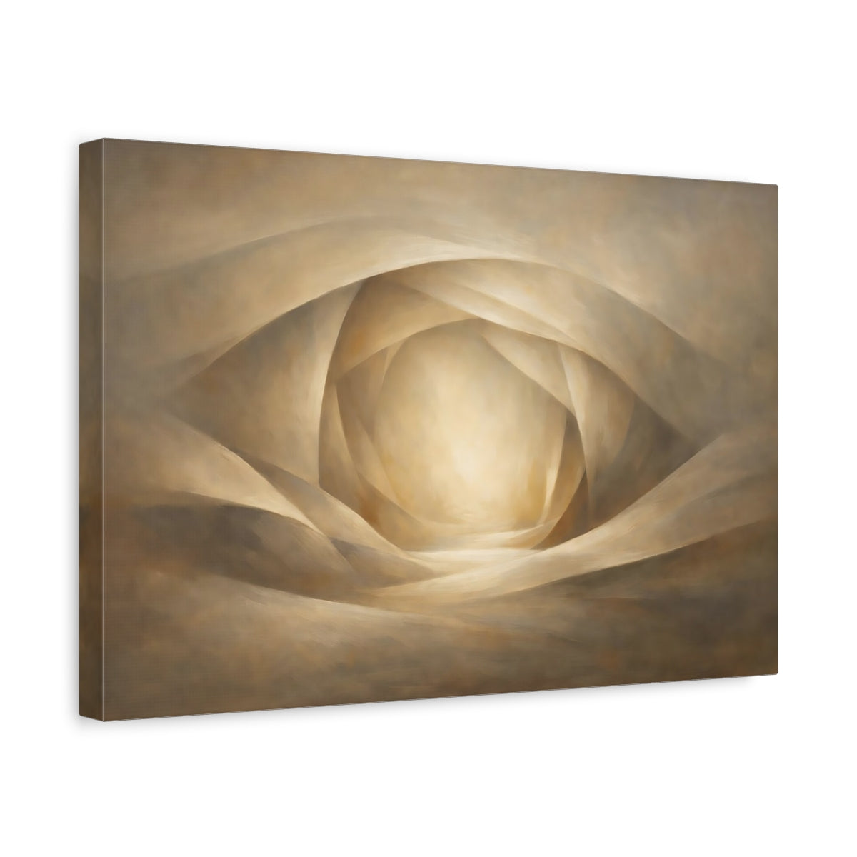 Side Mockup 4. Panoramic Abstract Folded Space Illusion Composition shown as stretched canvas wall art