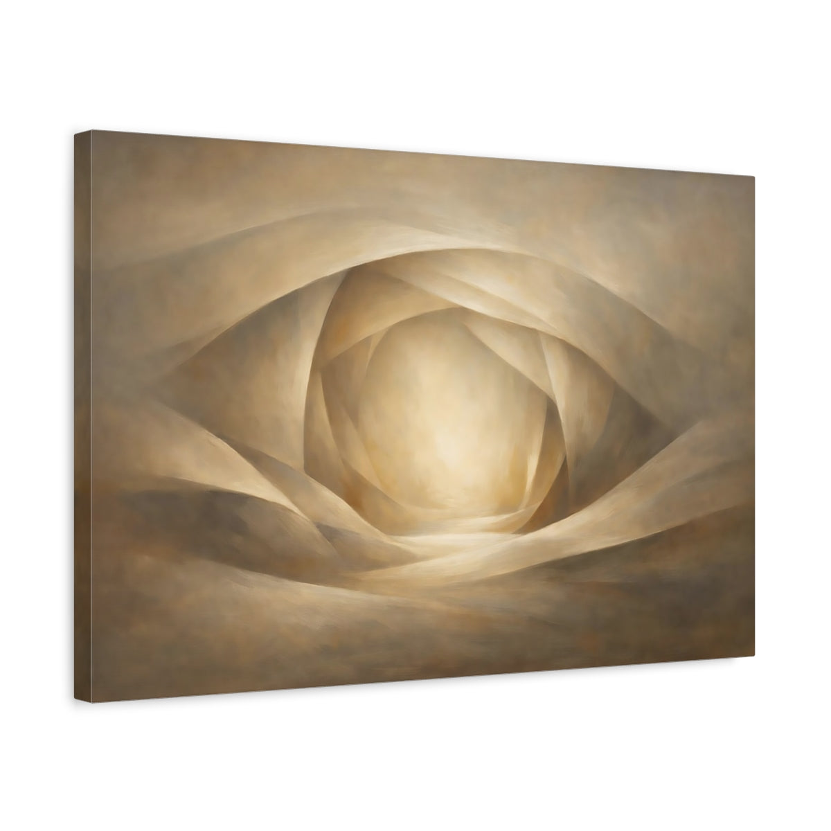 Side Mockup 3. Panoramic Abstract Folded Space Illusion Composition shown as stretched canvas wall art